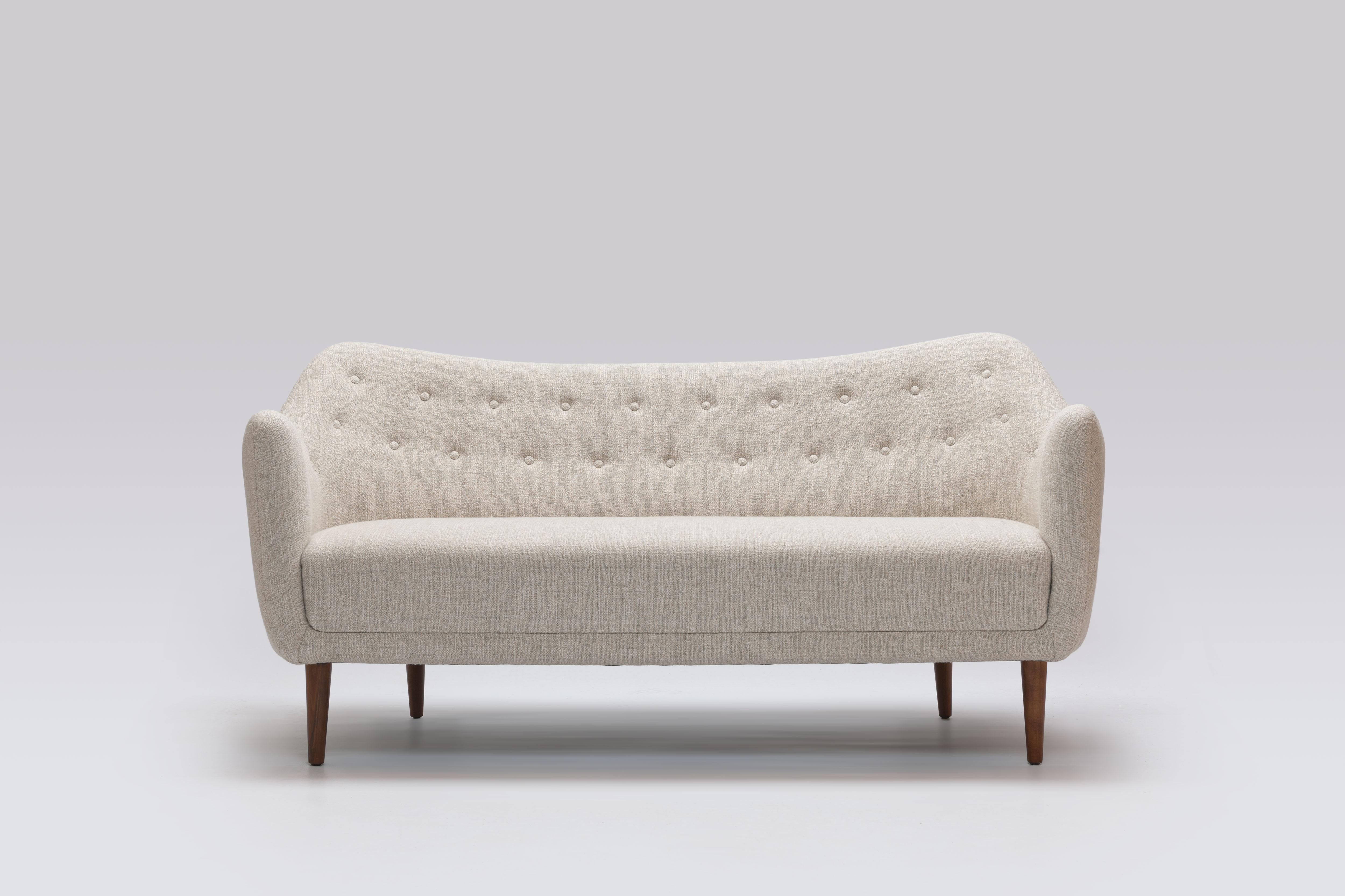 Fabric Rare Finn Juhl BO64 3-Seater Sofa by Bovirke 1946, Fully Restored