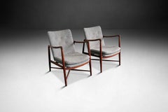Rare Finn Juhl Model B059 Fireplace Chairs by Bovirke, Denmark 1950s