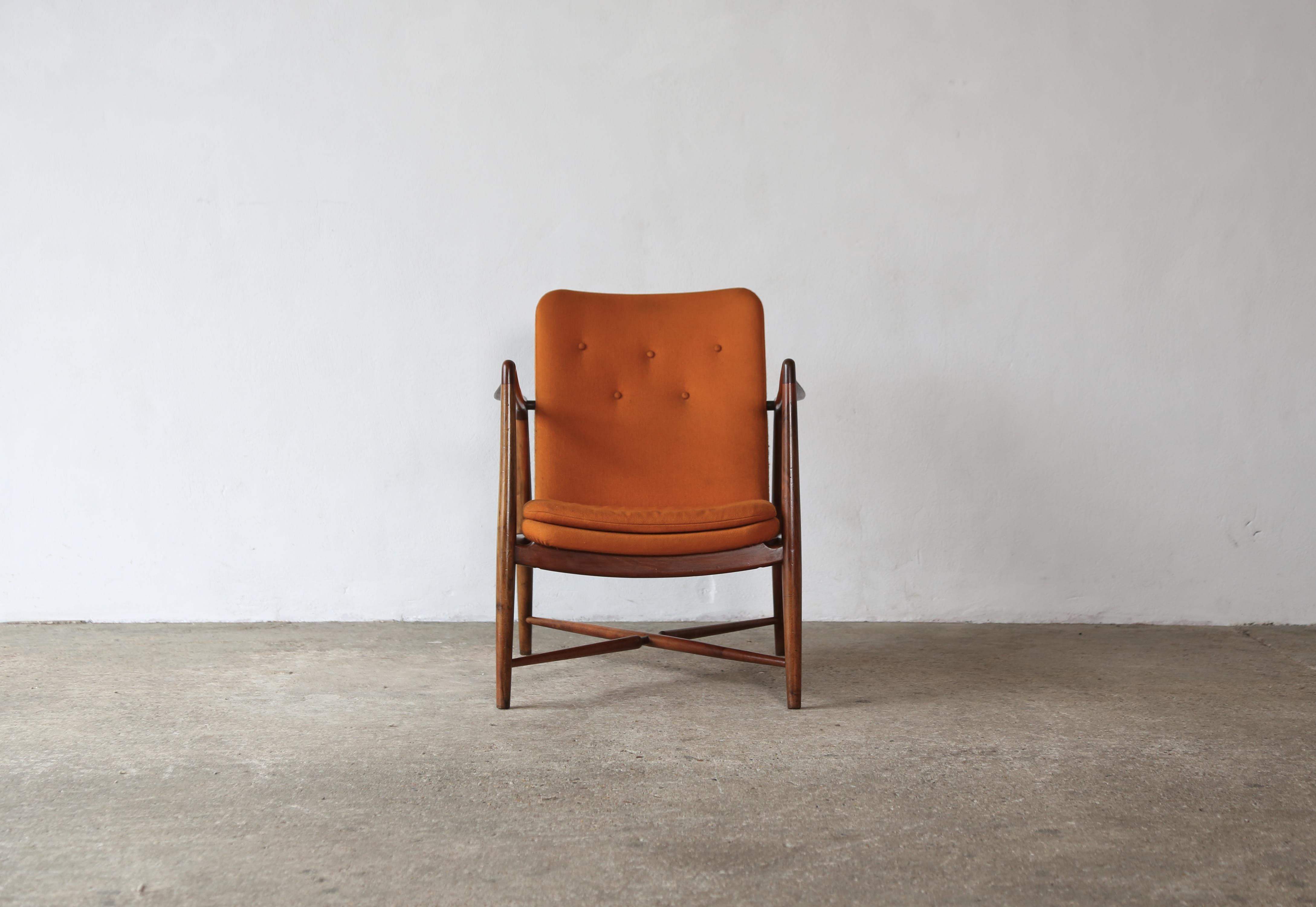 Danish Rare Finn Juhl Model BO59 Fireplace Chair, Bovirke, Denmark, 1950s For Sale
