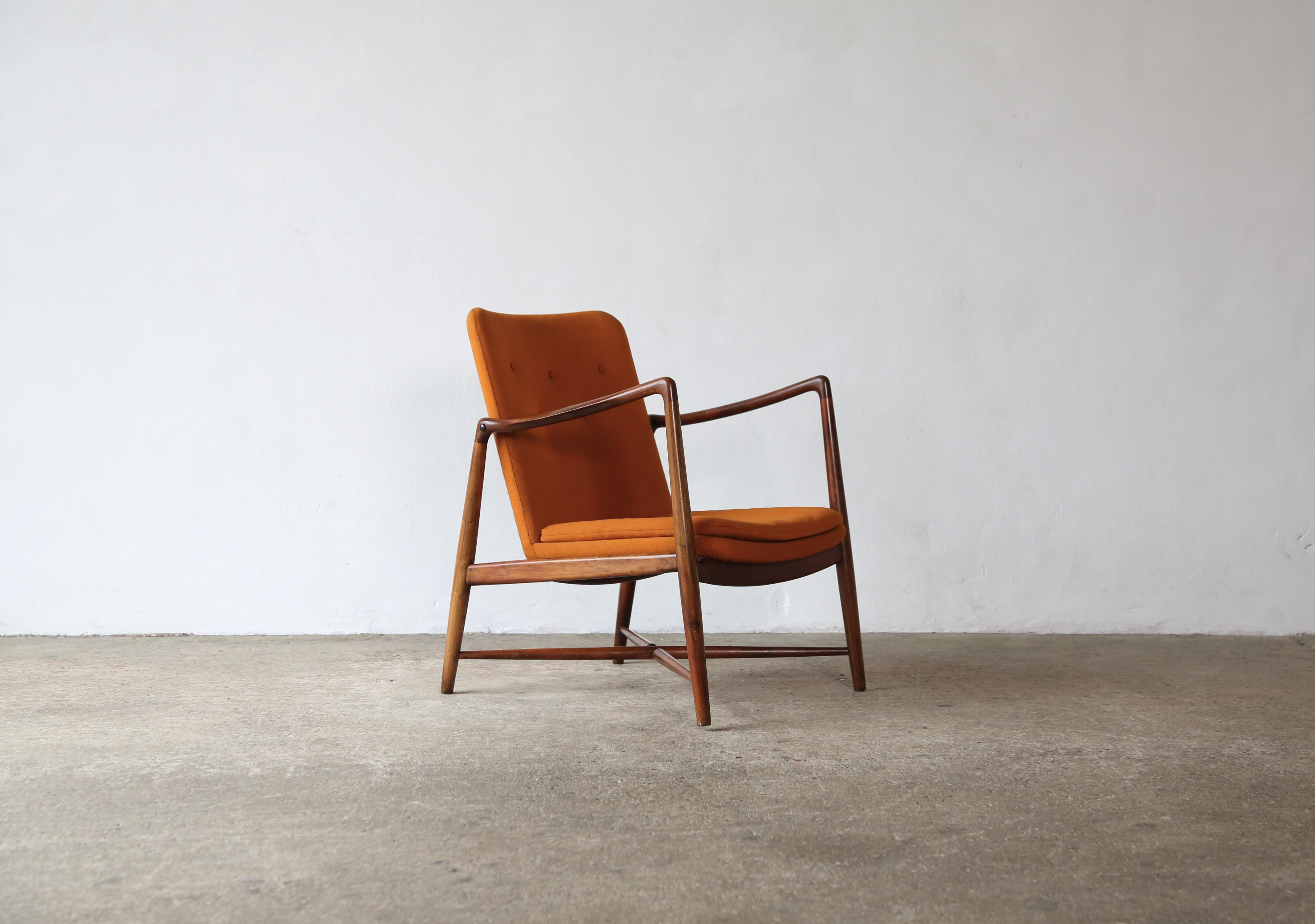 20th Century Rare Finn Juhl Model BO59 Fireplace Chair, Bovirke, Denmark, 1950s For Sale