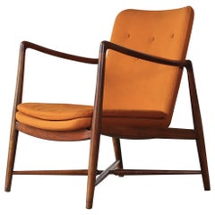 Rare Finn Juhl Model BO59 Fireplace Chair, Bovirke, Denmark, 1950s