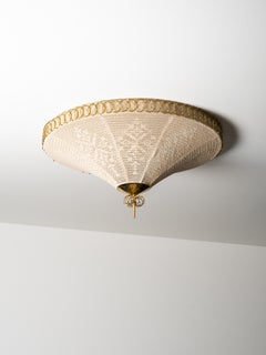 Seltene finnische Unterputzdose aus Messing und karelischer Stickerei, 1950er Jahre