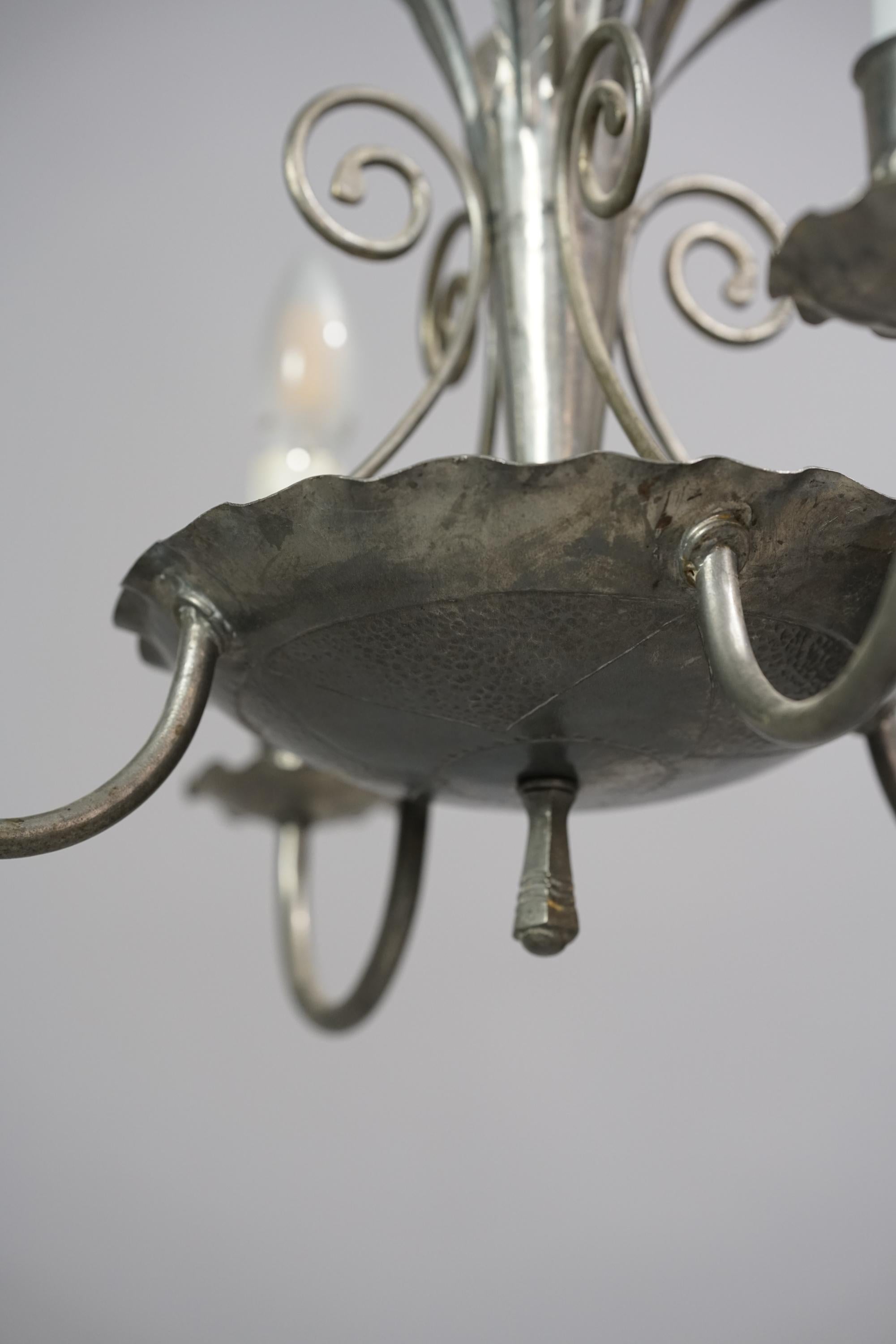 Rare Finnish Iron Chandelier Attributed to Paavo Tynell, 1920s For Sale 2
