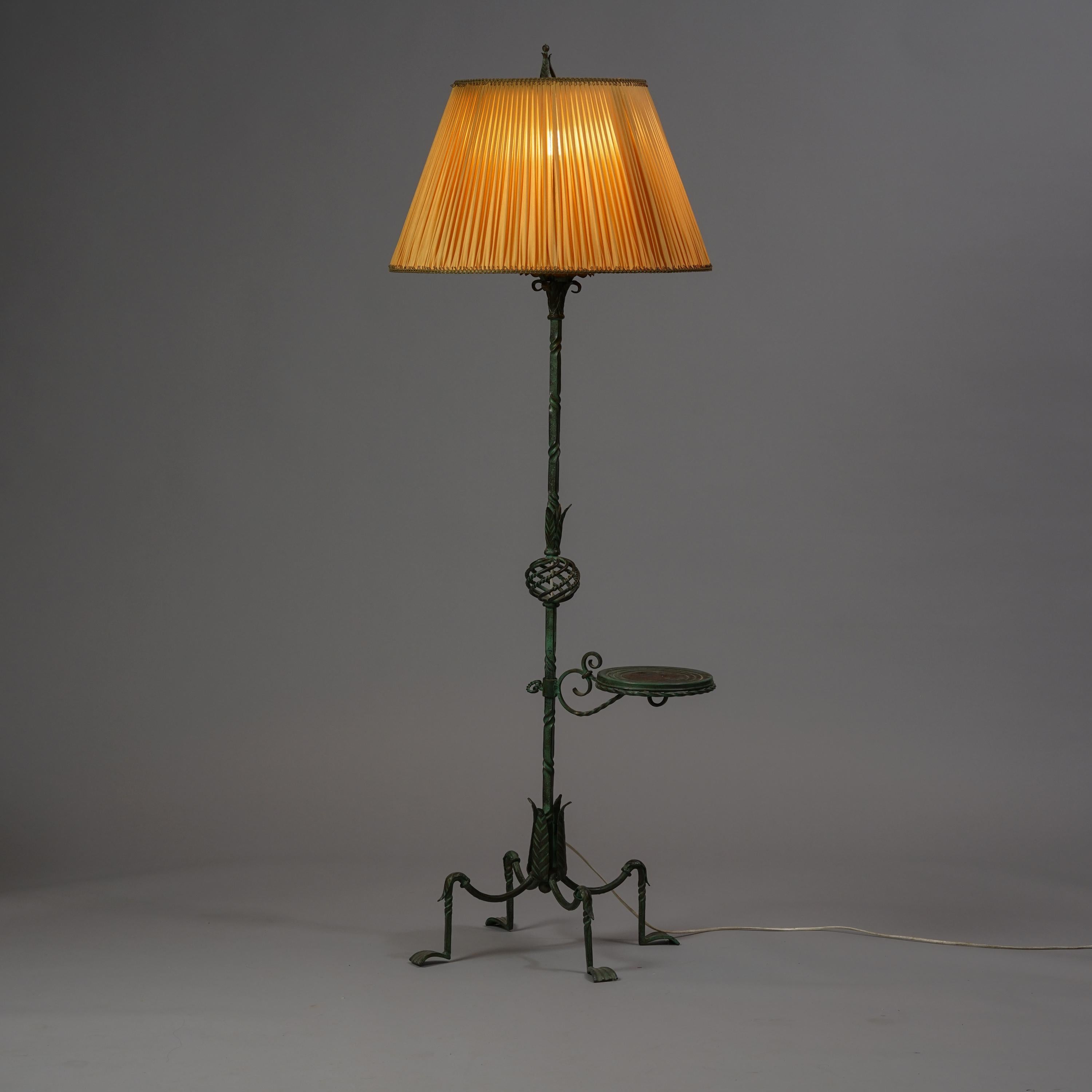 Fabric Rare Finnish Iron Floor Lamp Model 811 A by Taidetakomo Hakkarainen, Early 1900s For Sale