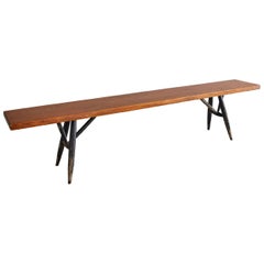 Rare Finnish Pirkka Bench by Ilmari Tapiovaara for Laukaan Puu, 1955