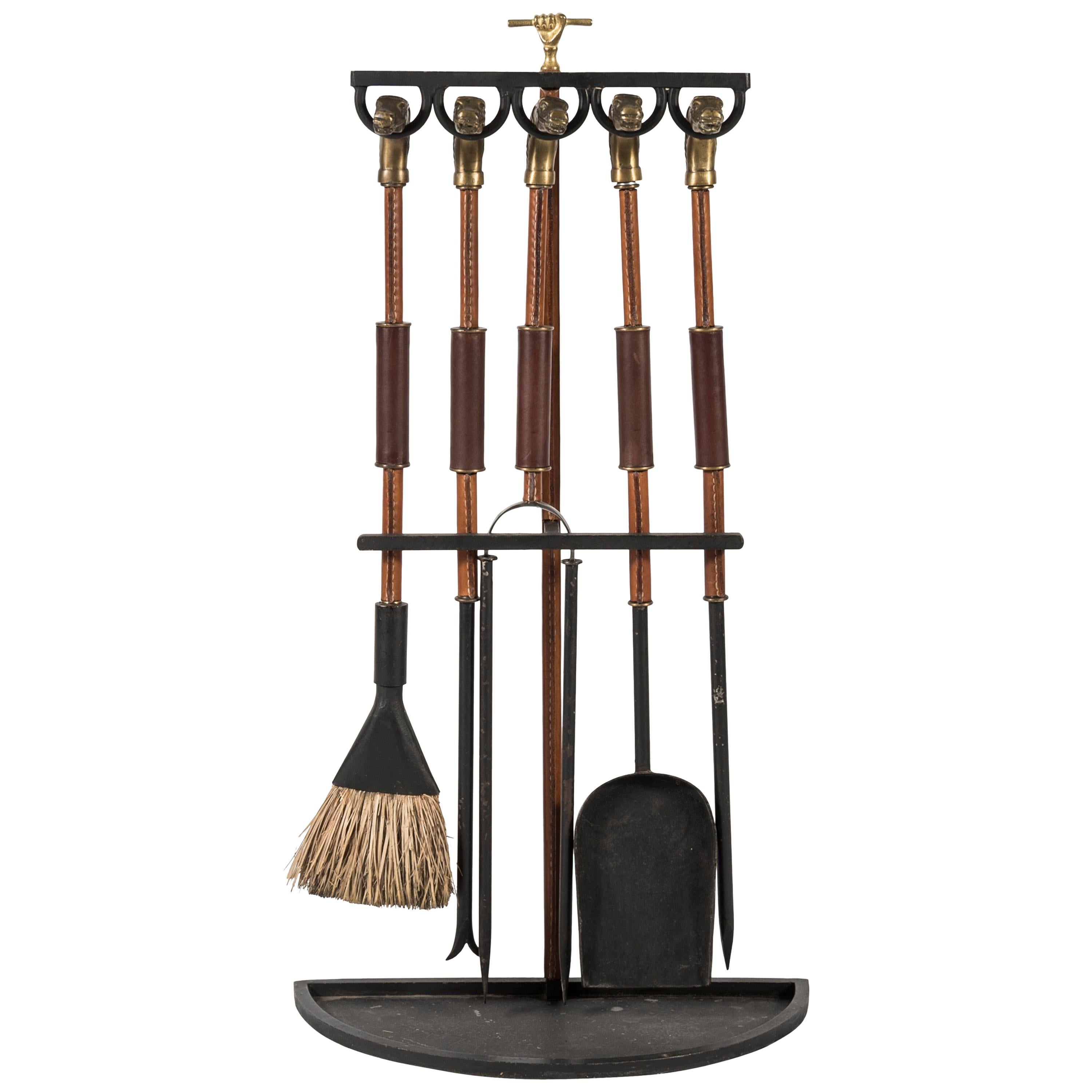 Rare Fireplace Tools by Jacques Adnet