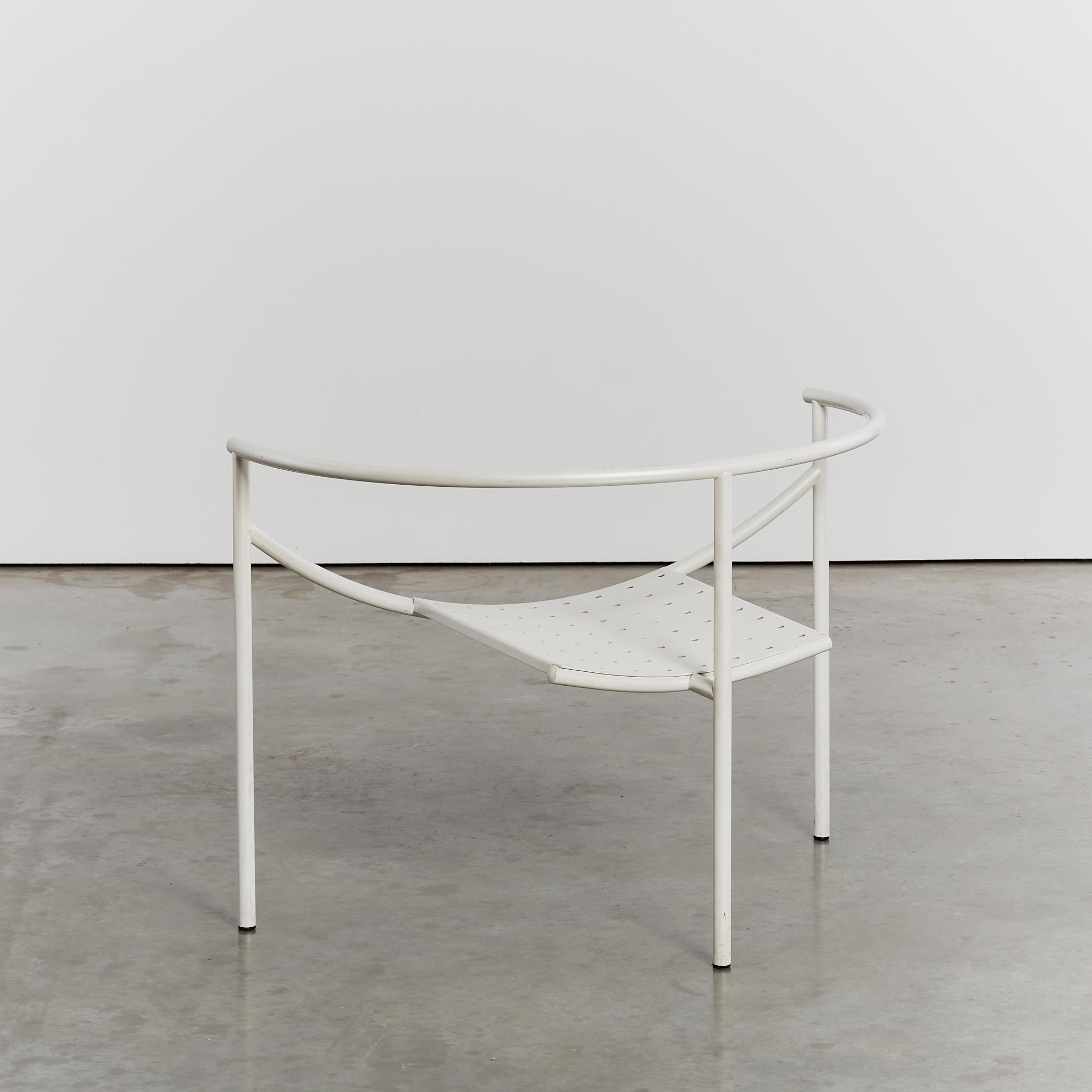 Steel Rare first edition post-modern Dr Sonderbar chair in white by Philippe Starck 
