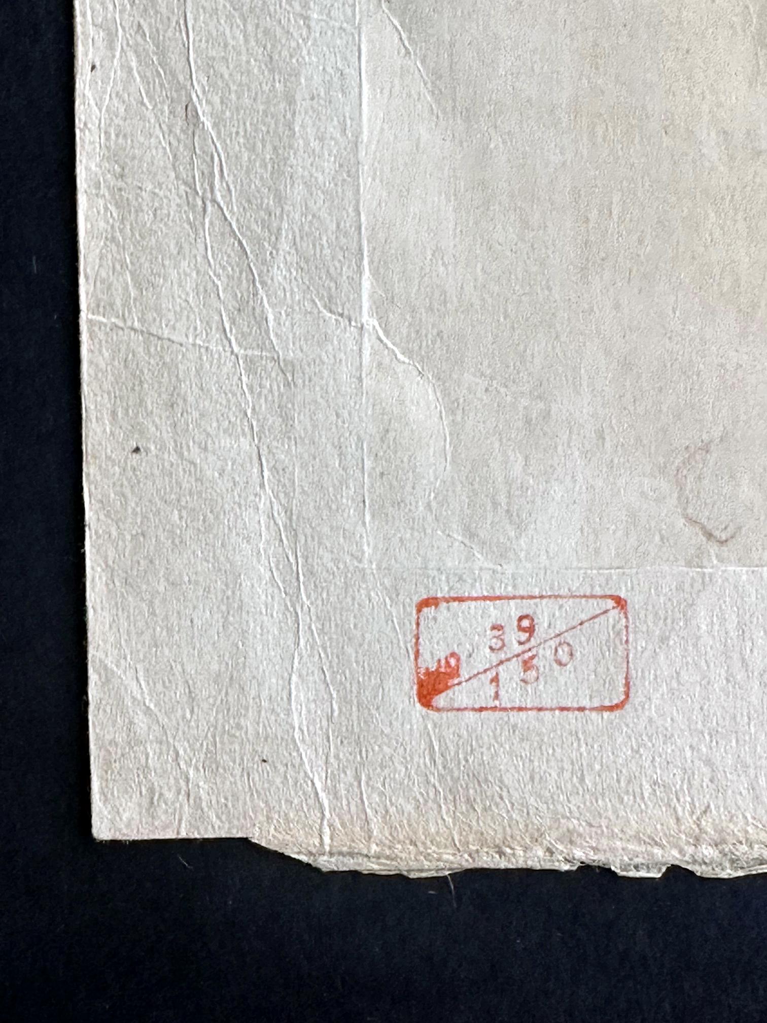 Rare première édition de la gravure sur bois Le Tabouret de Porcelaine par Paul Jacoulet en vente 8