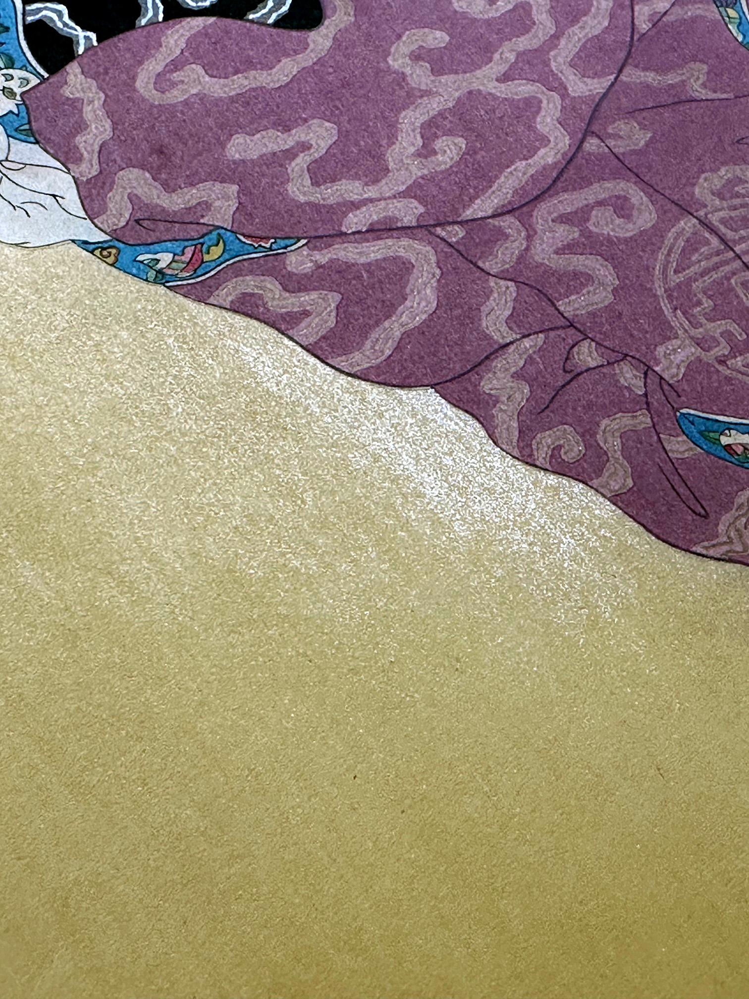 Rare première édition de la gravure sur bois Le Tabouret de Porcelaine par Paul Jacoulet en vente 10