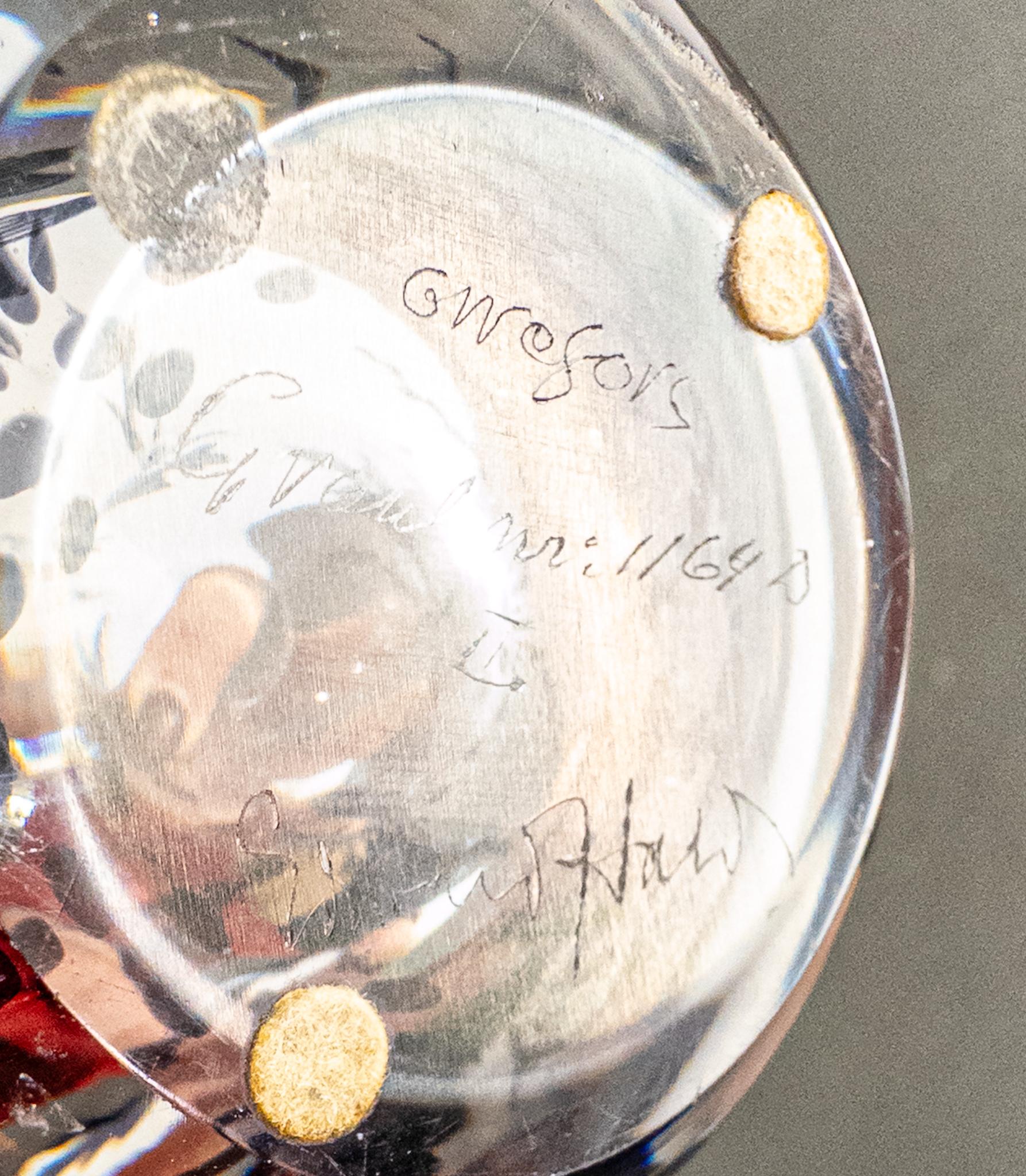 Metà XX secolo Raro vaso Edward Fish Graal di Edward Hald per Orrefors in vendita