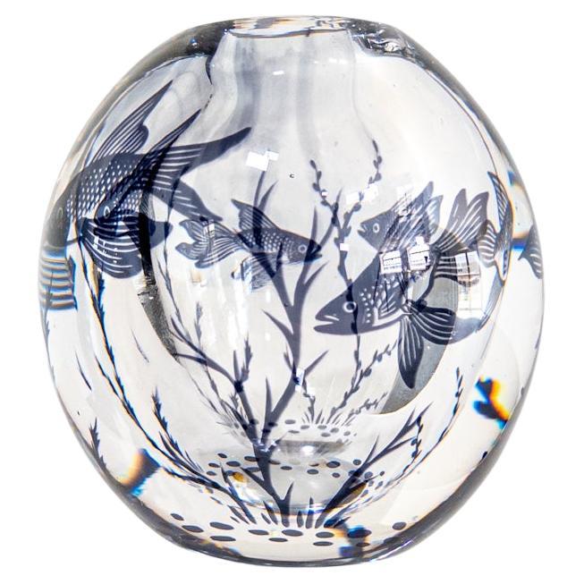 Raro vaso Edward Fish Graal di Edward Hald per Orrefors