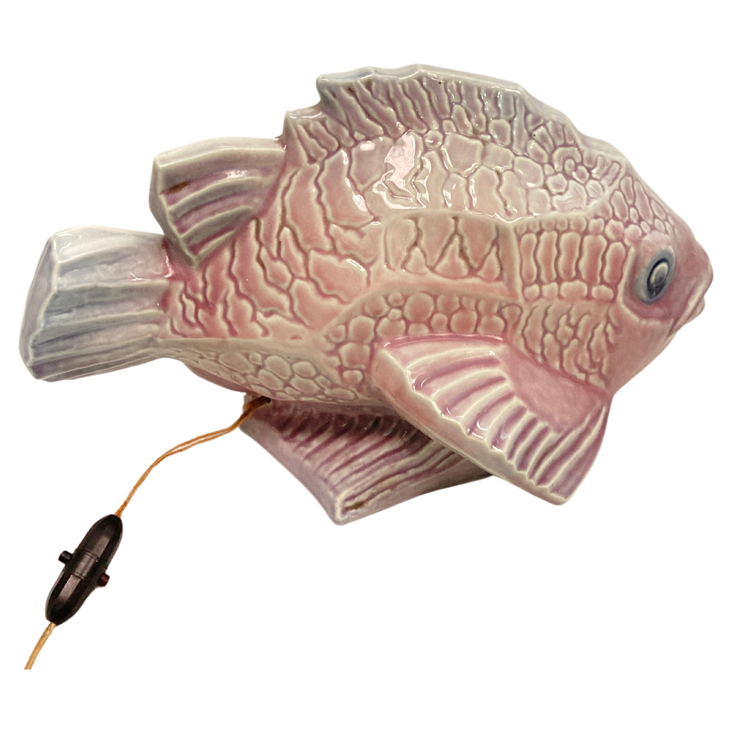 Seltene Nachtleuchte „Fish“ aus Porzellan von Manufacture Nationale de Sevres im Angebot