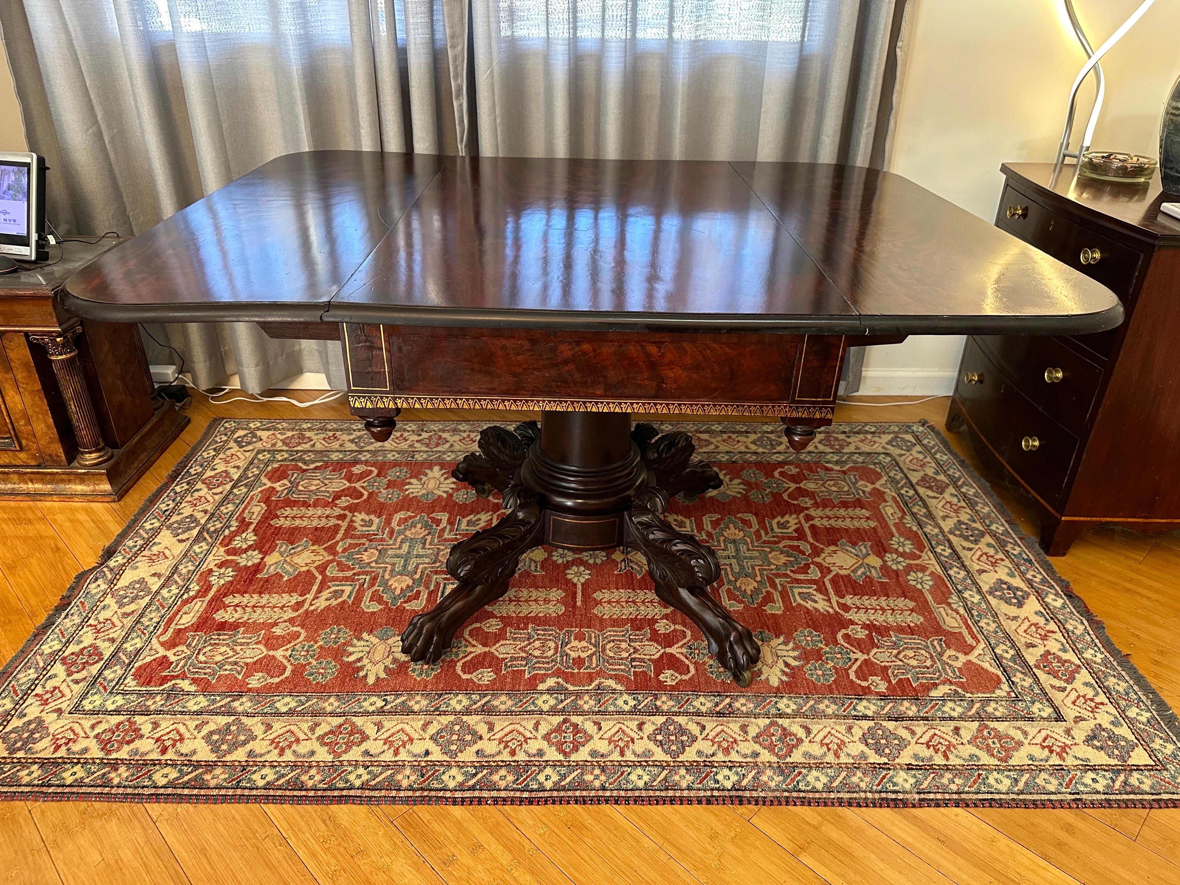 Rare Flame Mahogany Antoine Quervelle Attributed Philadelphia Breakfast Table 5