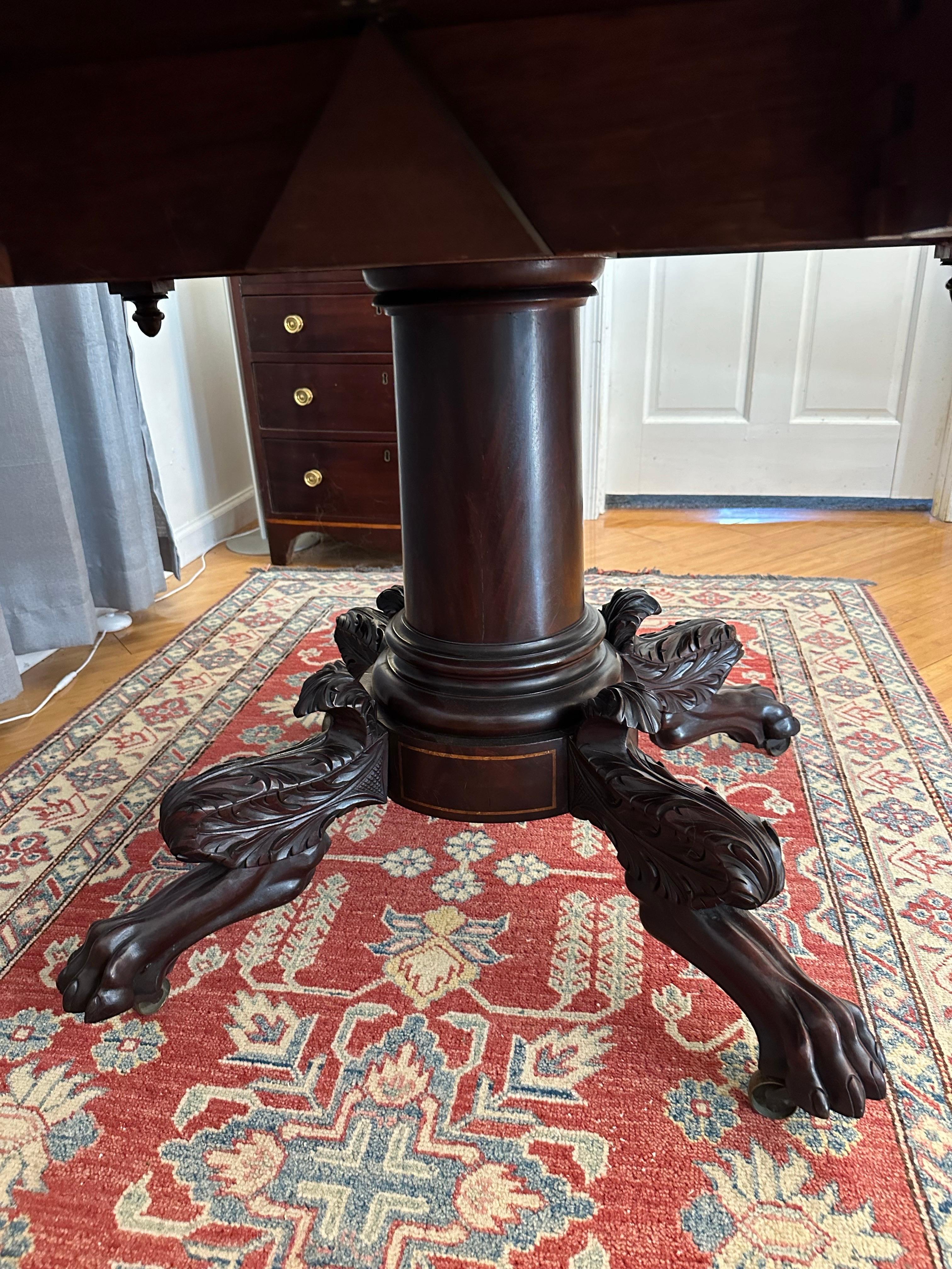 Rare Flame Mahogany Antoine Quervelle Attributed Philadelphia Breakfast Table 14