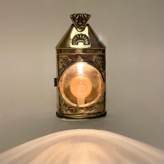 Rara torcia per candela in ottone di un barone svedese. Periodo dell'impero