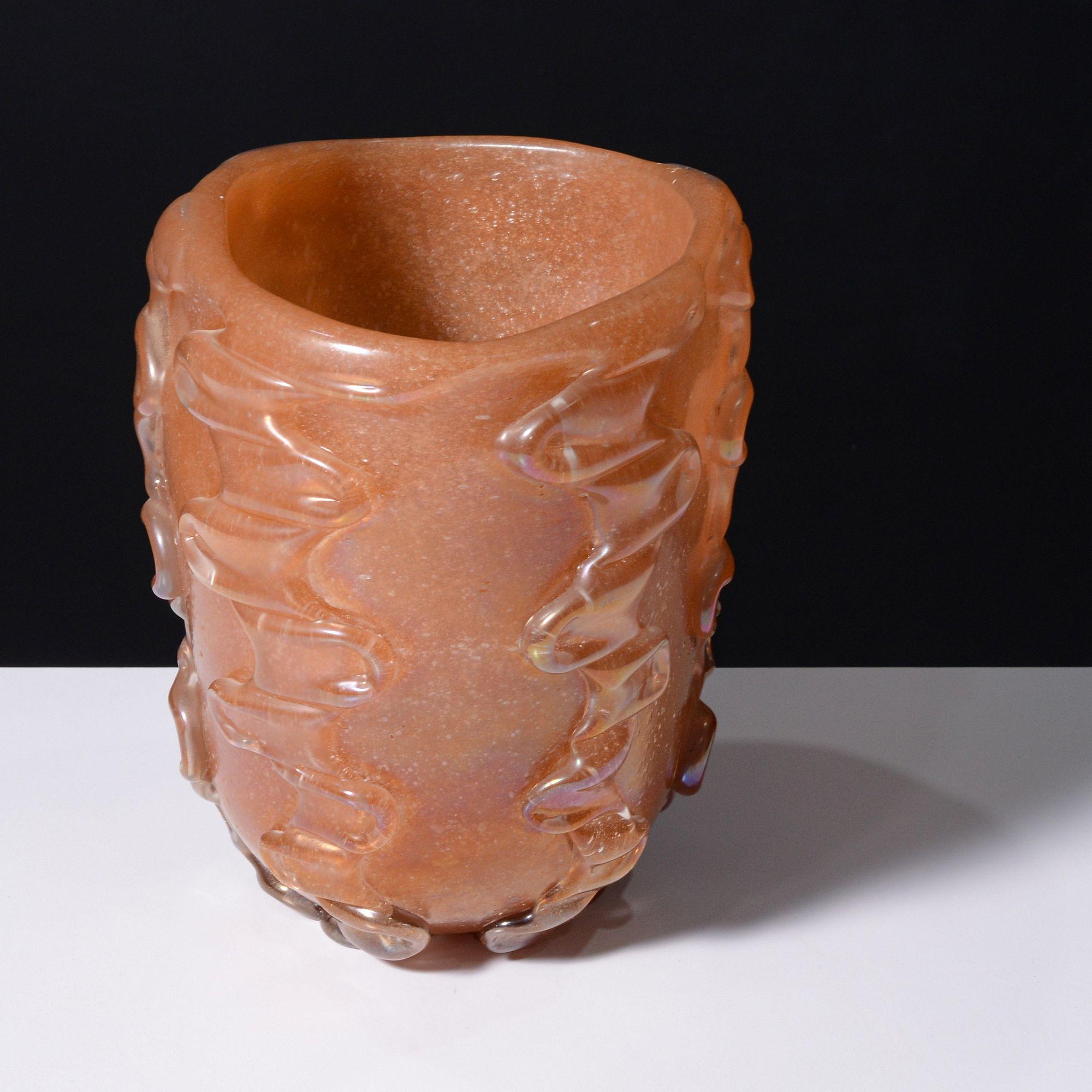 Mid-Century moderno Raro vaso BOLLICINO di Flavio Poli, Murano in vendita