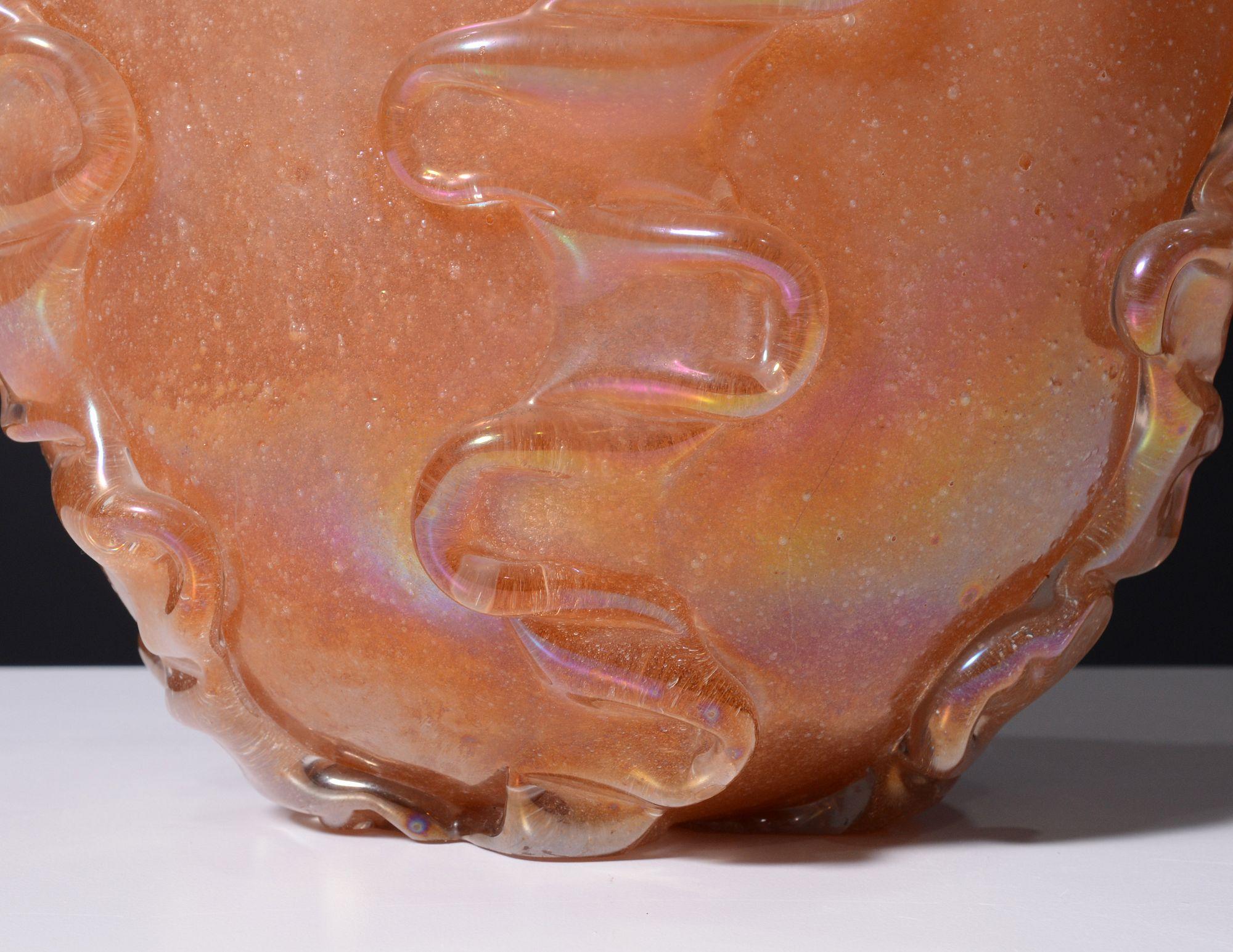 Vetro soffiato Raro vaso BOLLICINO di Flavio Poli, Murano in vendita