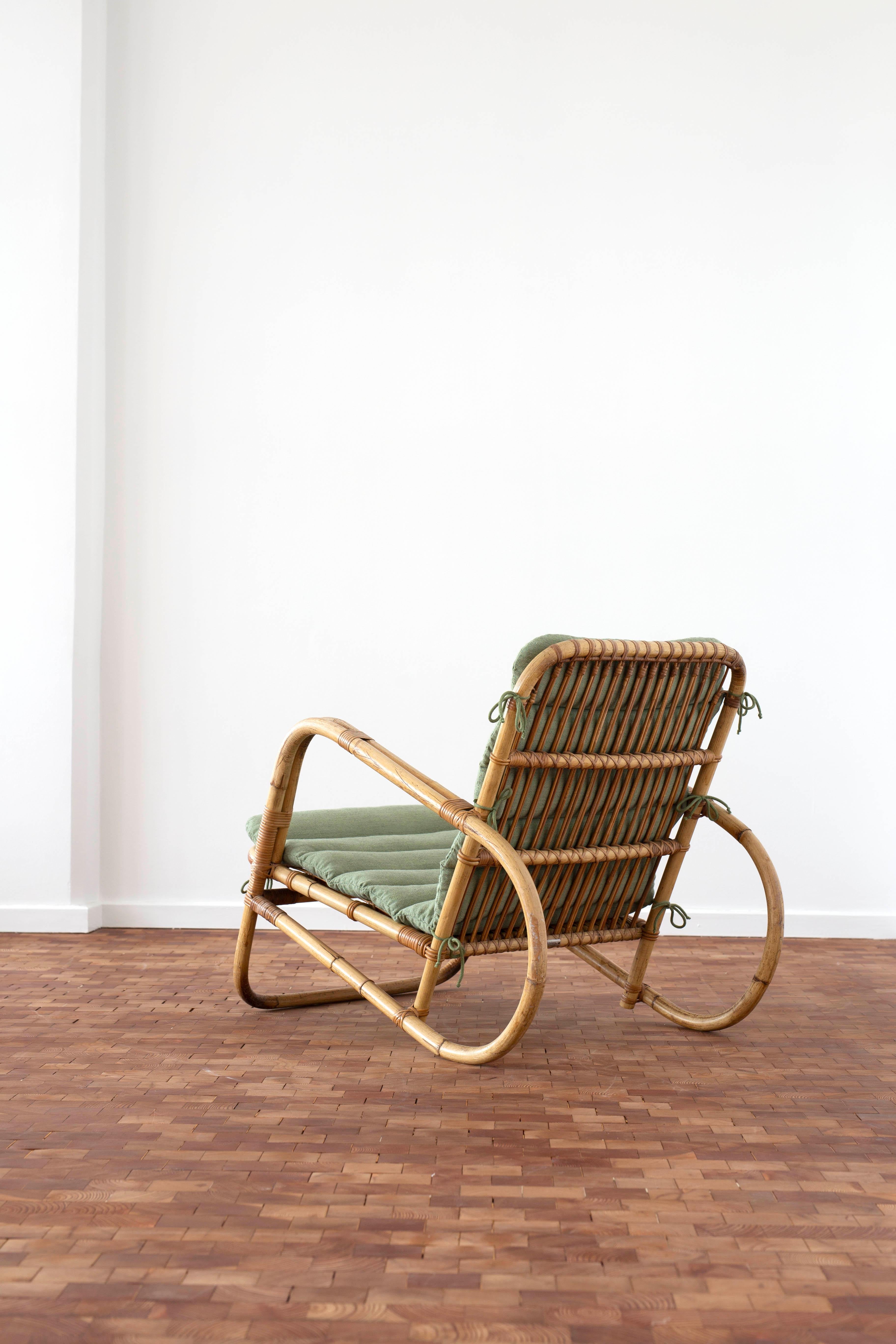 Sillón raro de ratán Flemming Lassen, 1940 Danés en venta