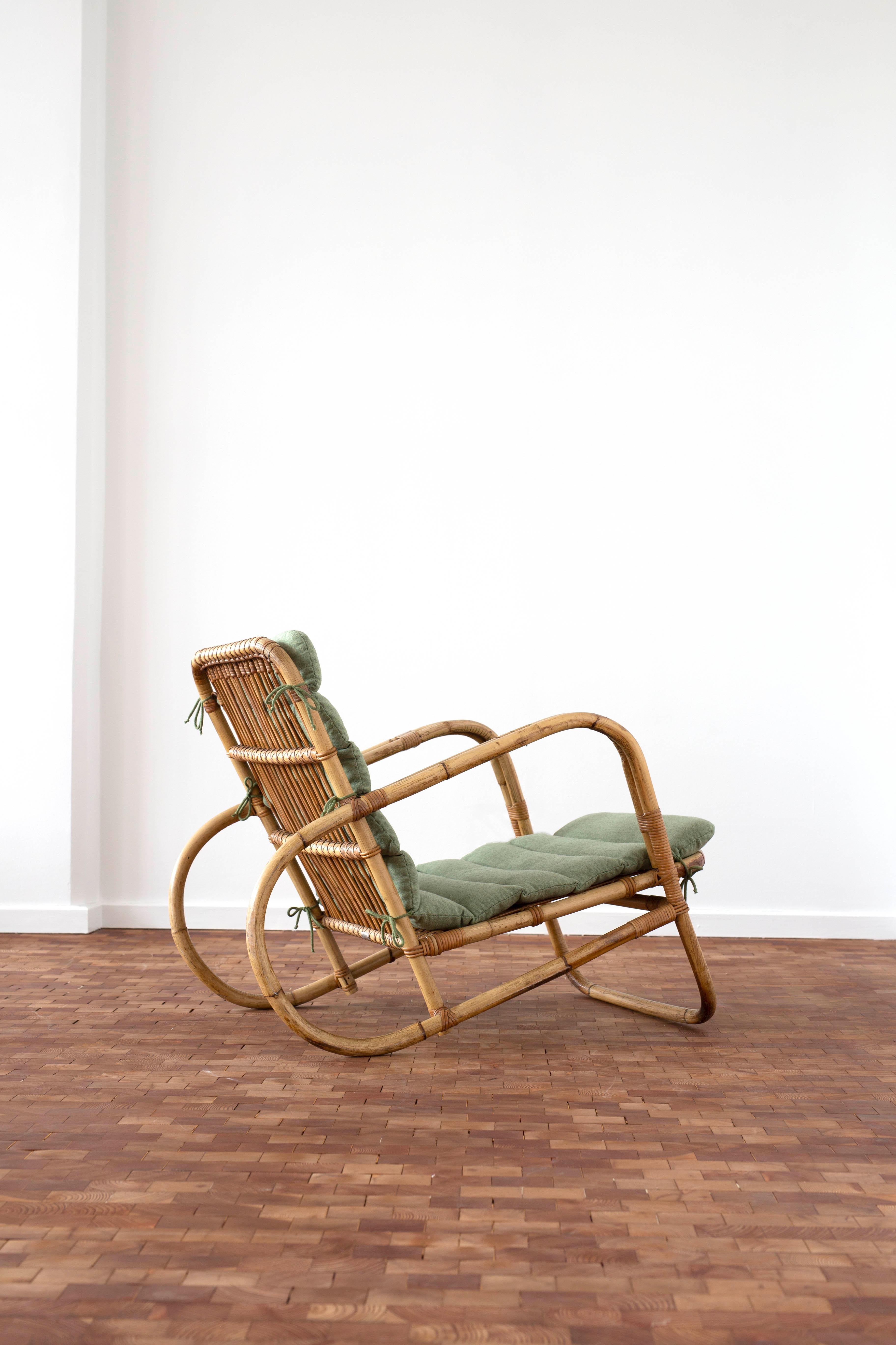 Sillón raro de ratán Flemming Lassen, 1940 en Bueno estado para la venta en Copenhagen, DK