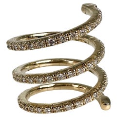 Seltener flexibler Diamantring in alle Größen, spiralförmiger Ring 14KT Gold 