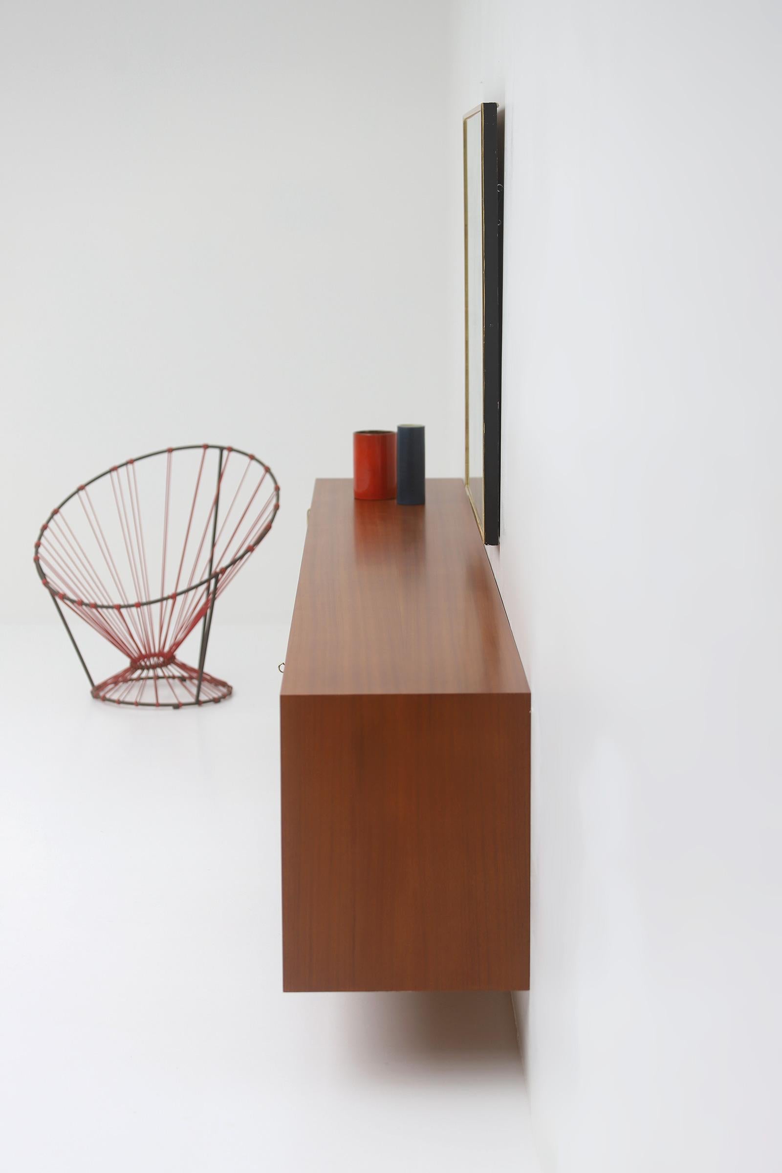 Rare modernist mid-century floating Sideboard by Jos De Mey , Belgium 1961 2