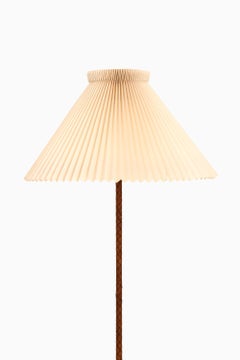 Rare Floor Lamp, Brass and Braided Leather, 1950's