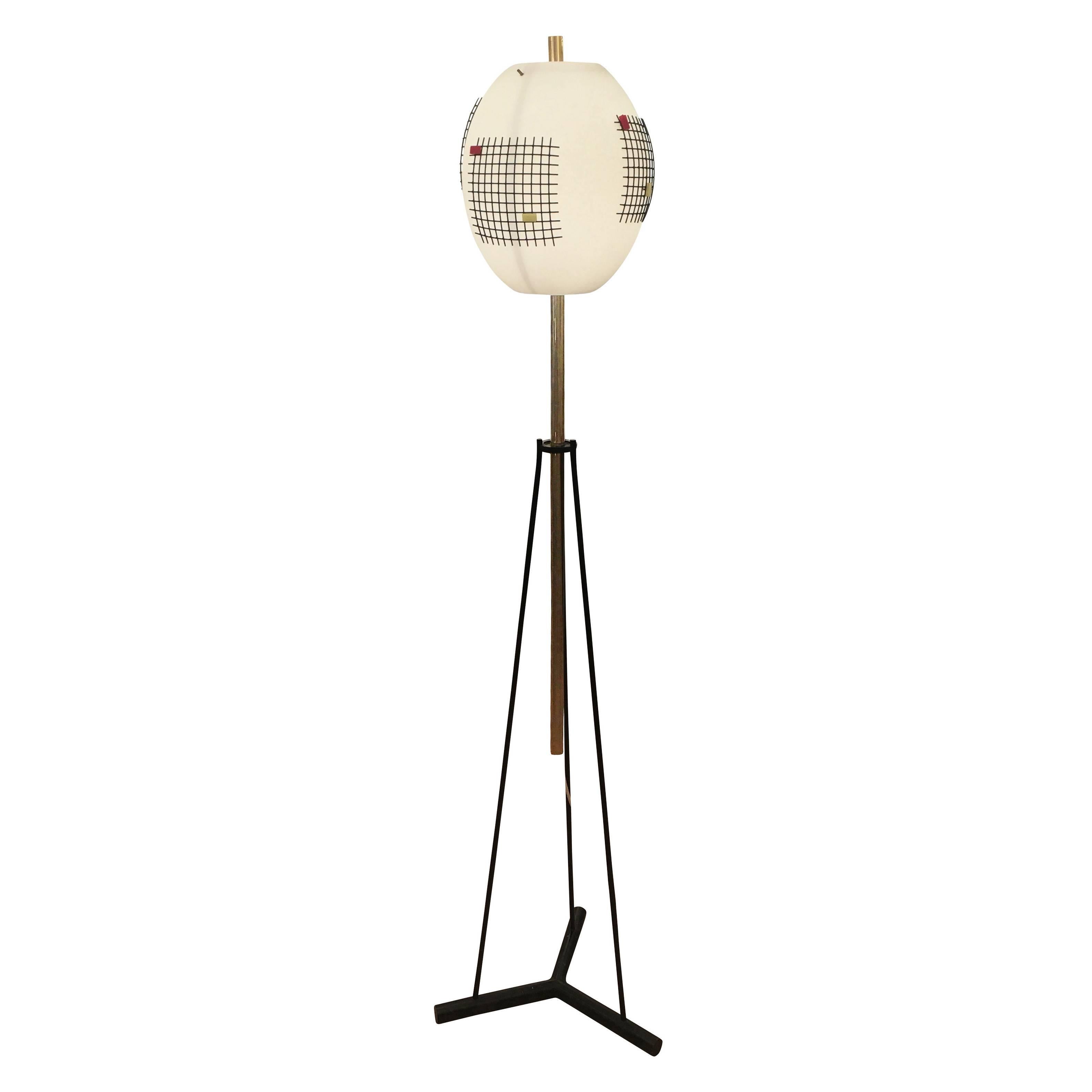 Mid-Century Modern Rare Floor Lamp by Angelo Lelli for Arredoluce