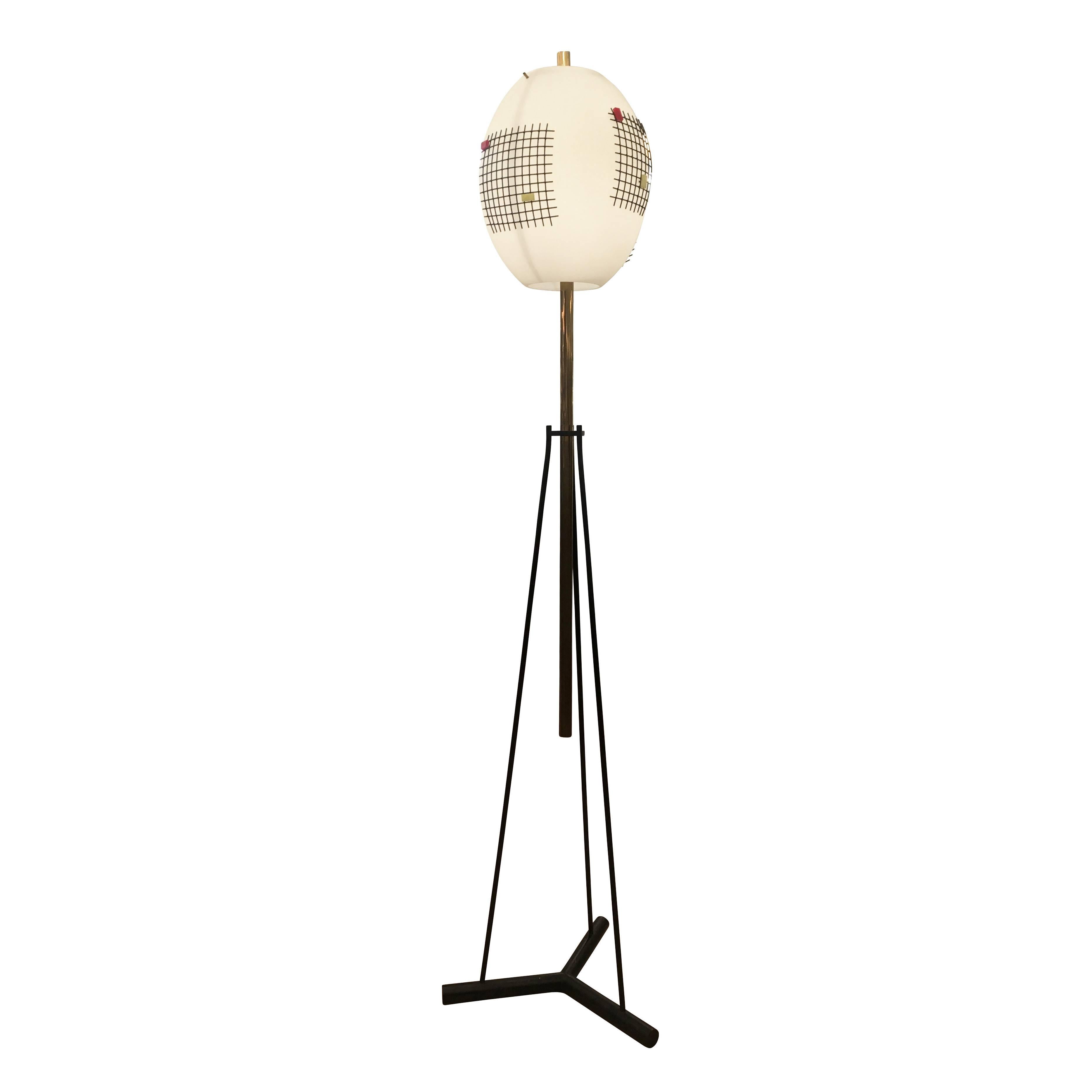 Italian Rare Floor Lamp by Angelo Lelli for Arredoluce