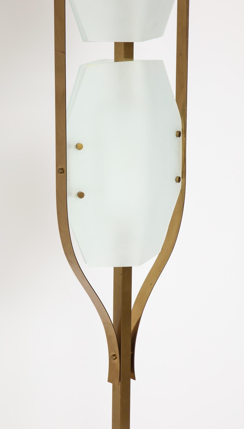 Brass Rare Floor Lamp by Elio Monesi for Arredoluce