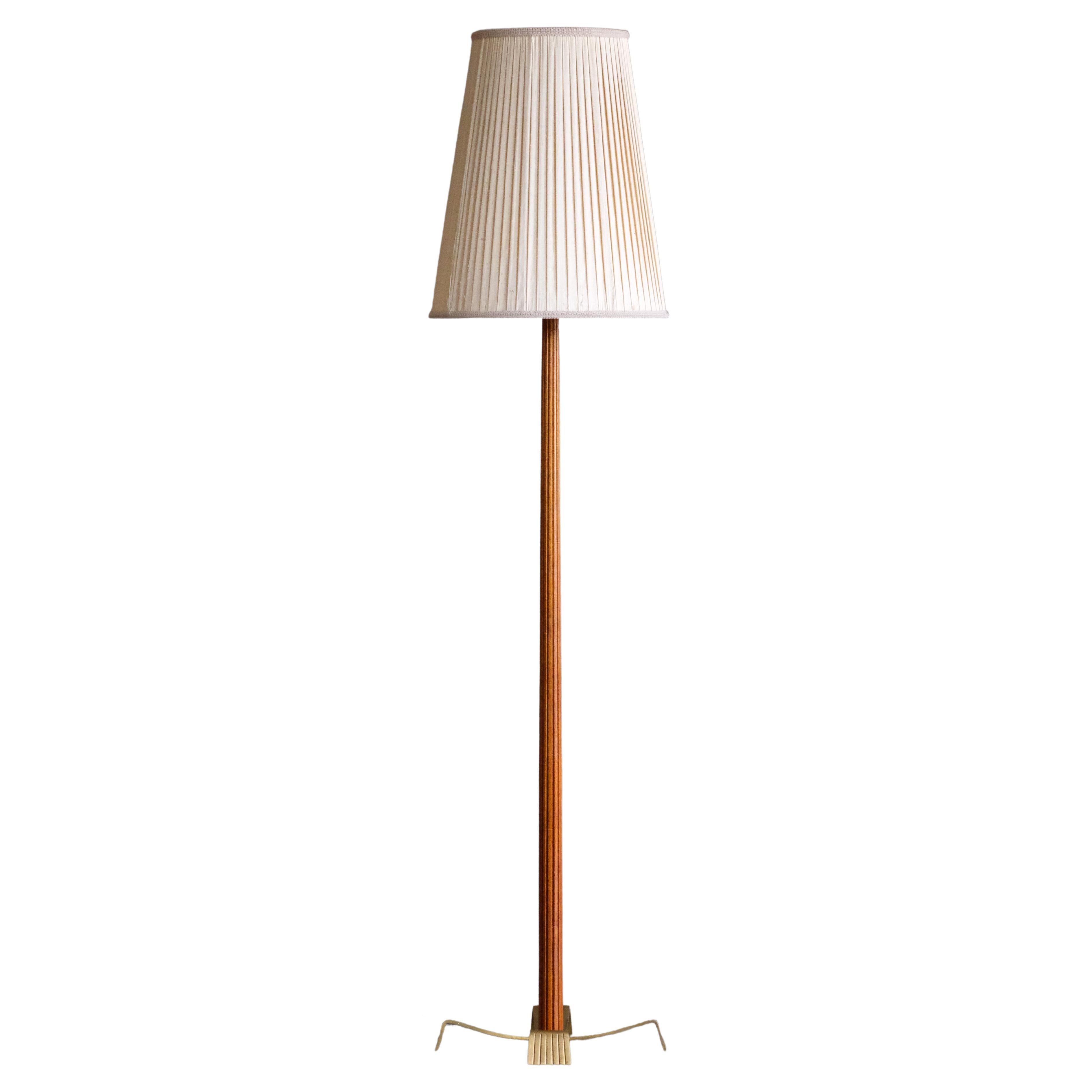 Rare Floor Lamp by Hans Bergström, Ateljé Lyktan, 1940s For Sale