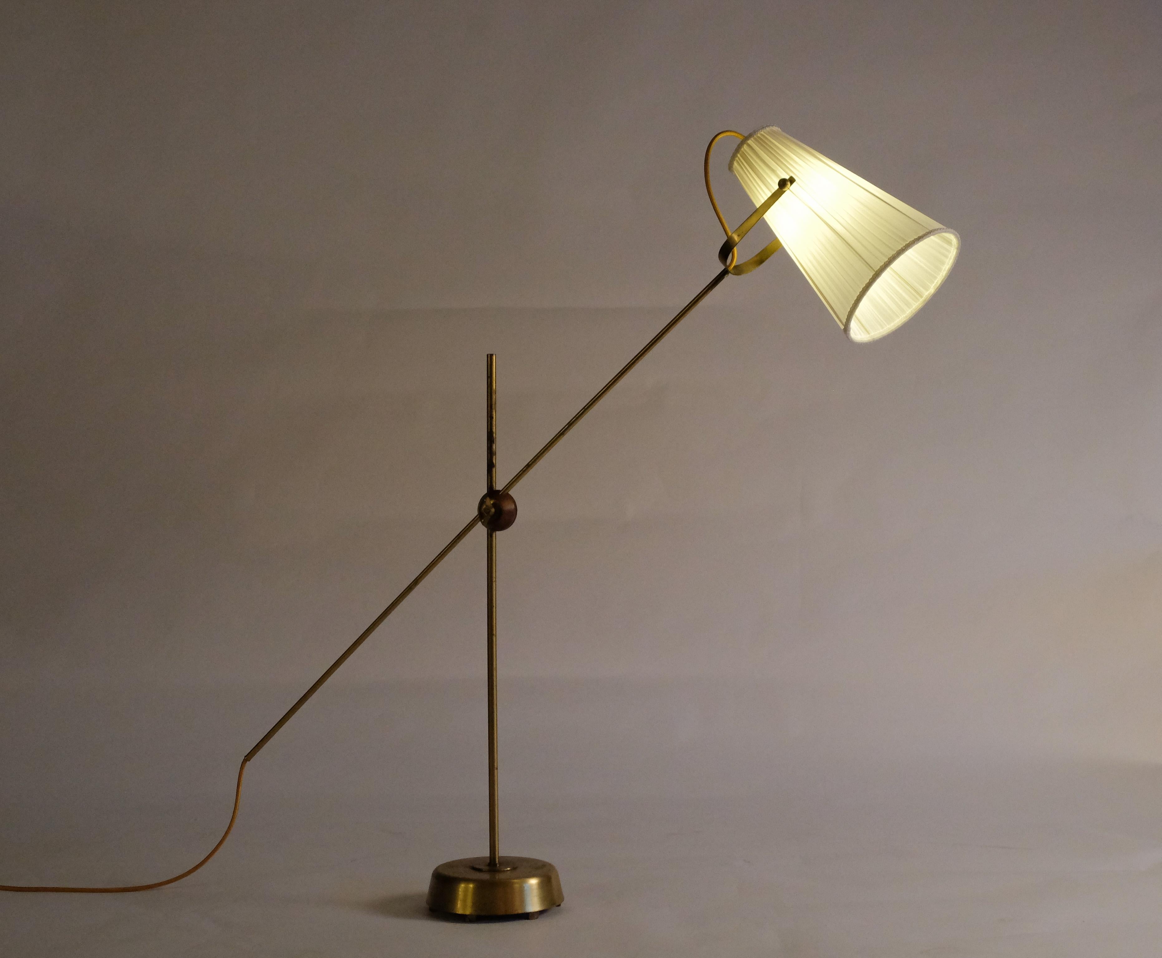 Brass Rare Floor Lamp by Hans Bergström, Ateljé Lyktan, 1950s For Sale