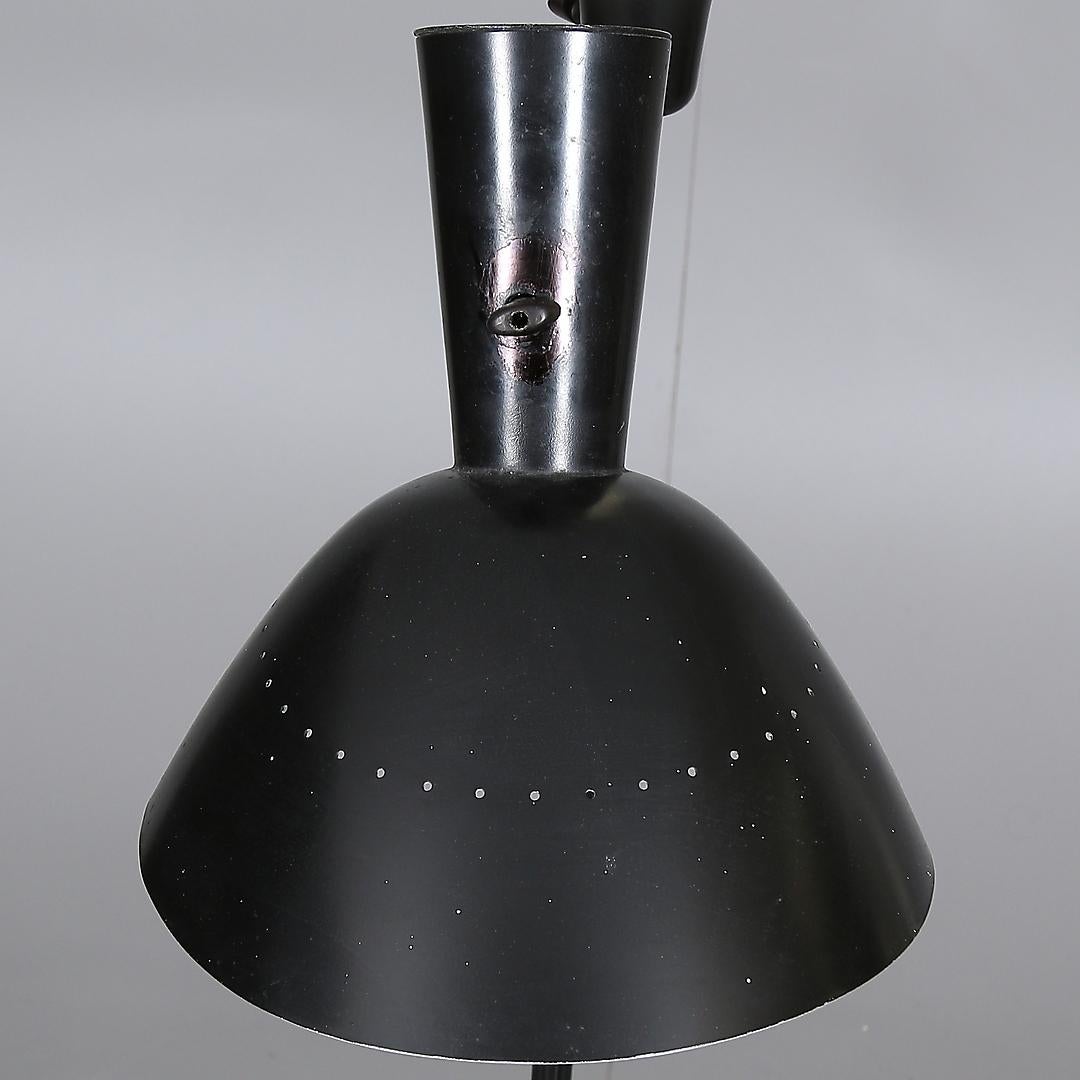 Painted Rare Floor Lamp by Hans Bergström for Ateljé Lyktan from the 1950s