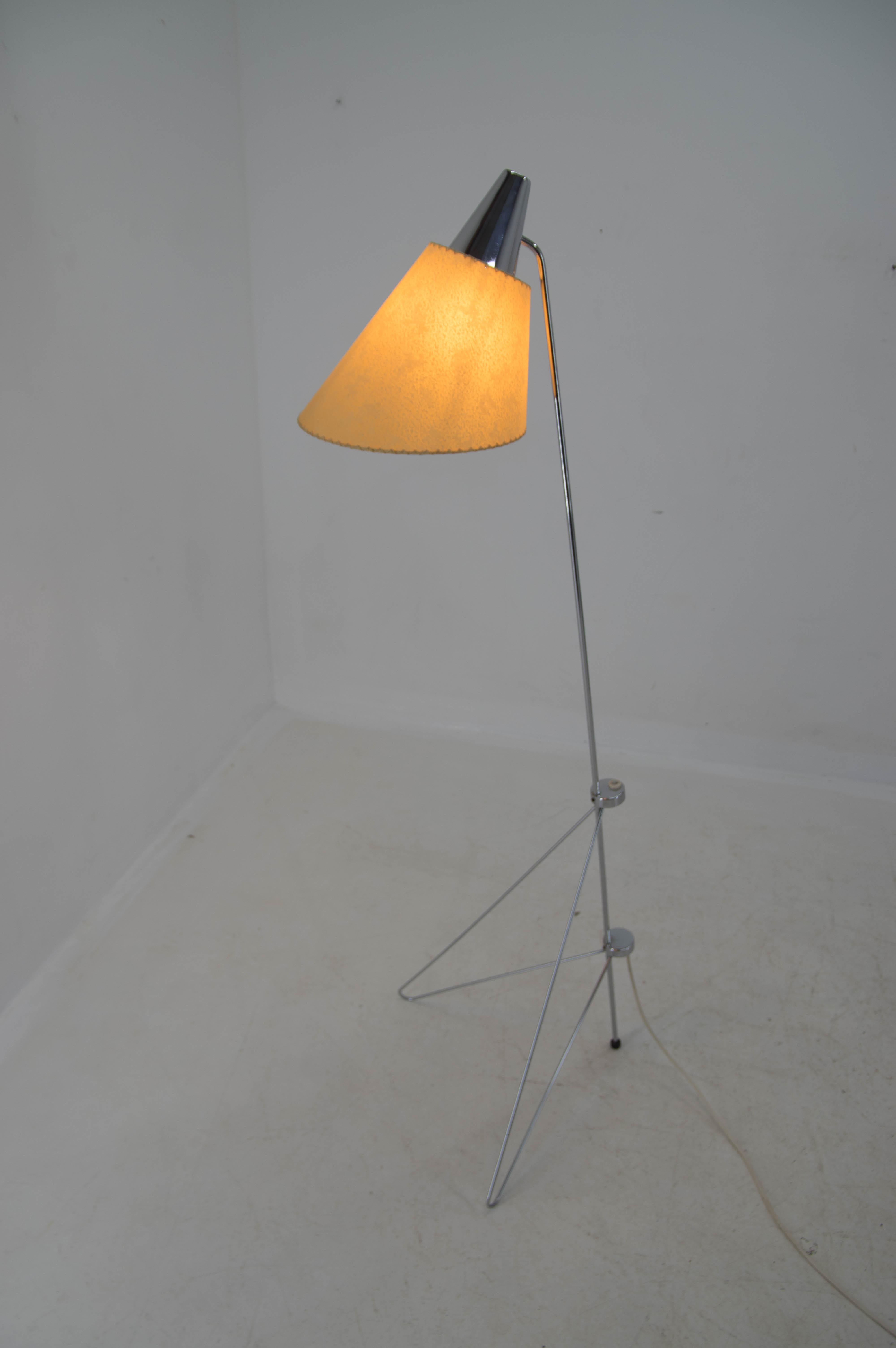 Mid-Century Modern Rare Floor Lamp by Hurka for Napako, 1950s, Restored For Sale