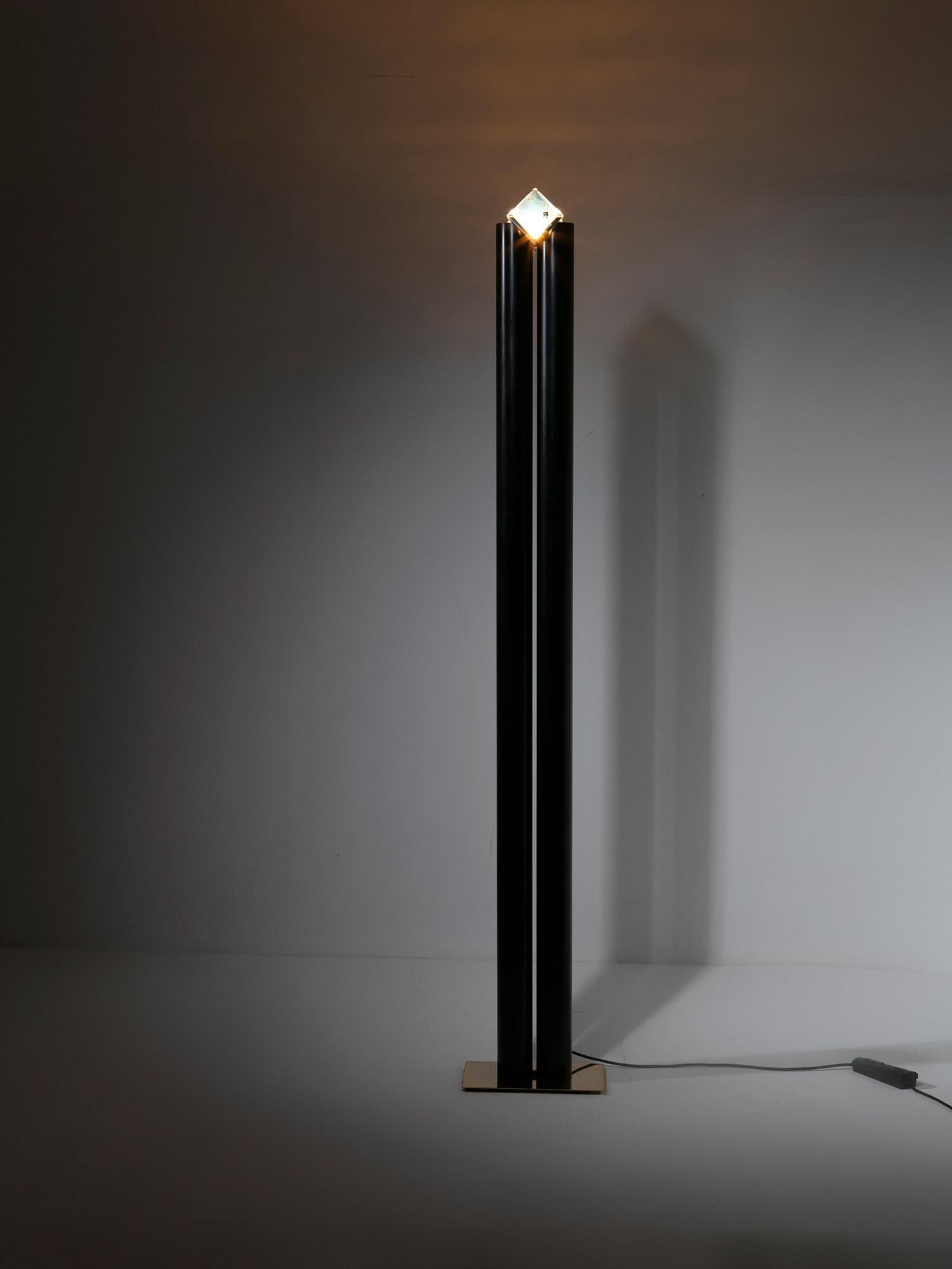 Metal Rare Floor Lamp by iTre Murano, Italy, 1970s For Sale