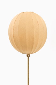 Rare Floor Lamp in Brass and Fabric Shade, 1950’s