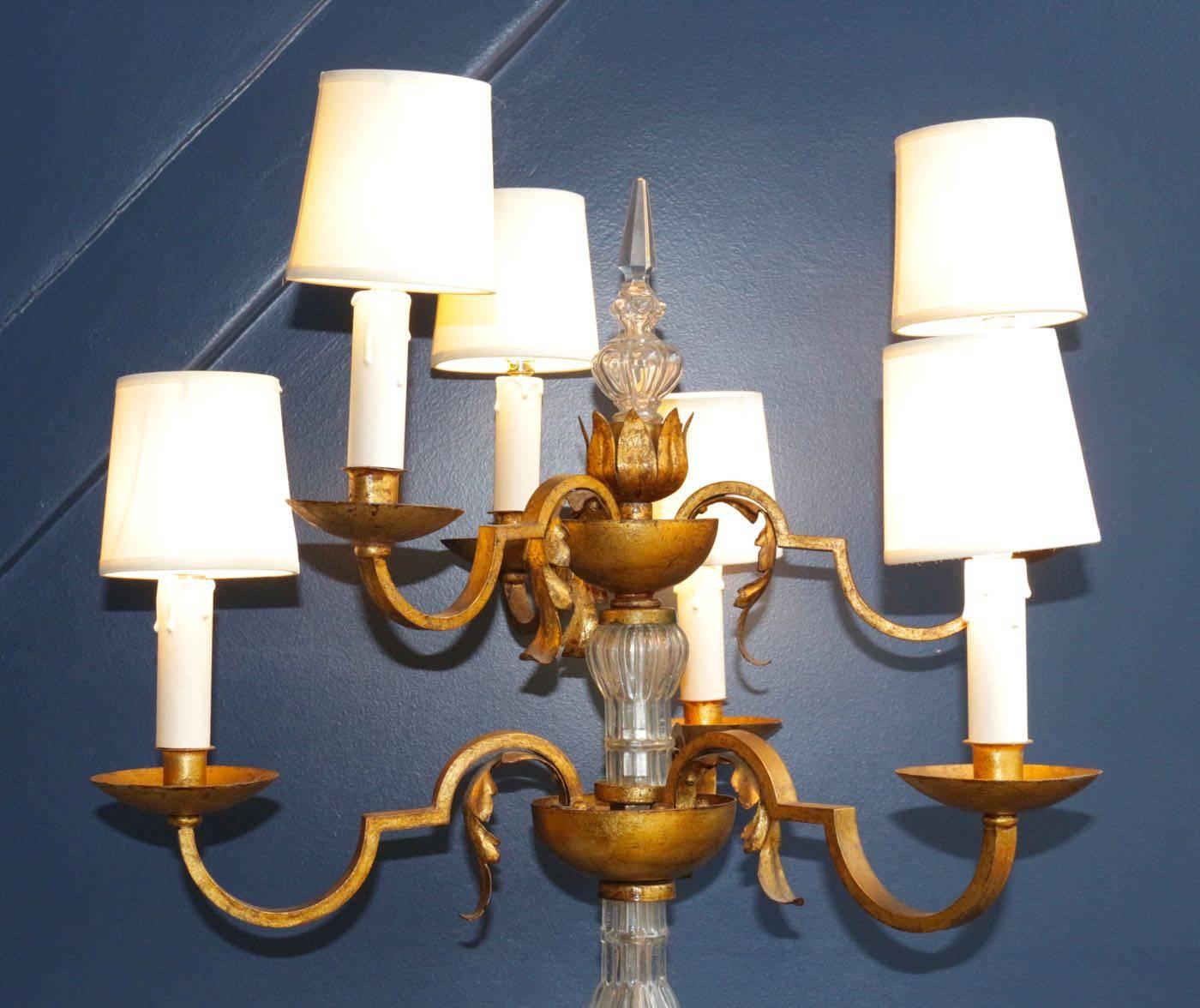 Rare Floor Lamp in the Style of Poillerat, France, 1940s For Sale 1