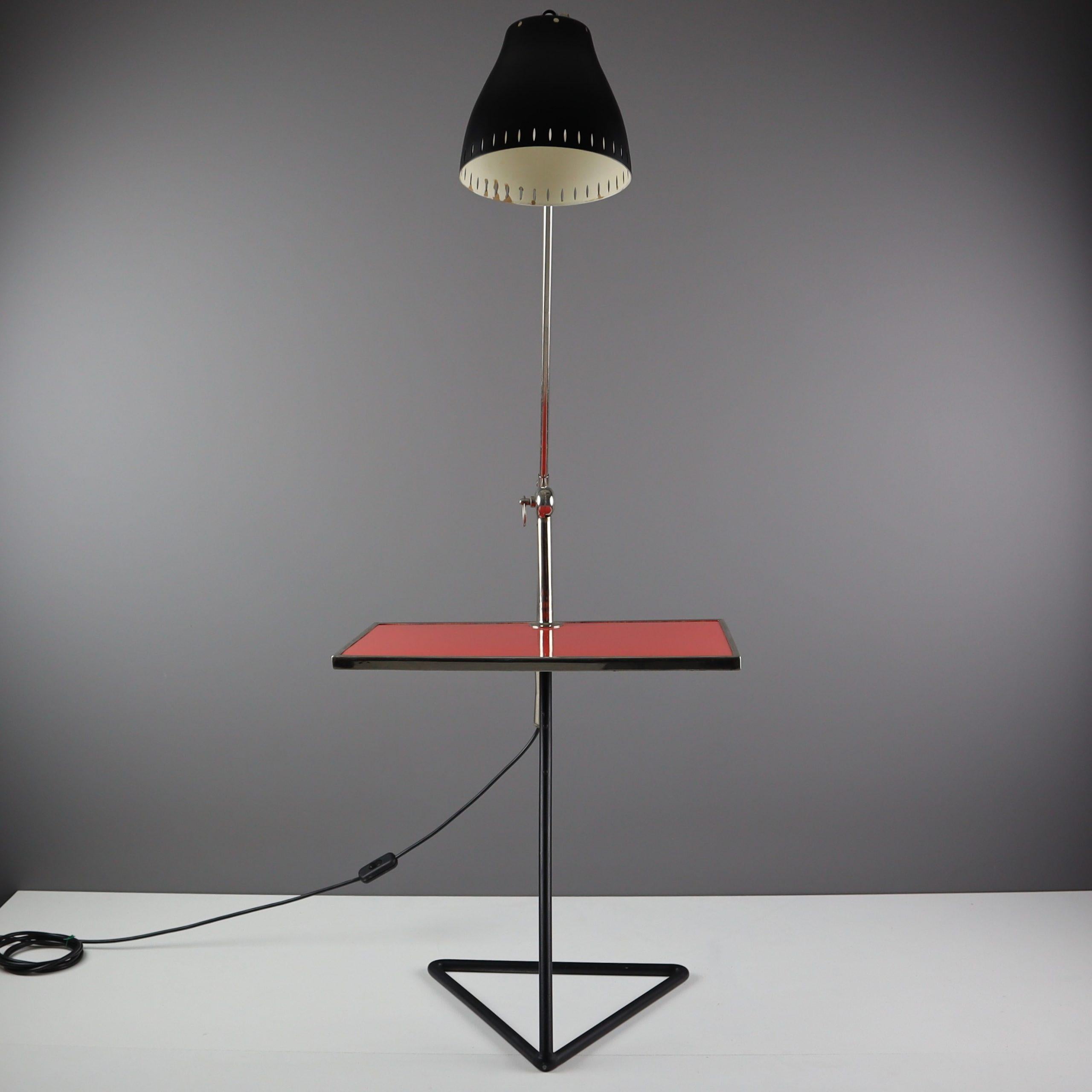 Polish Rare Floor Lamp with Table  For Sale