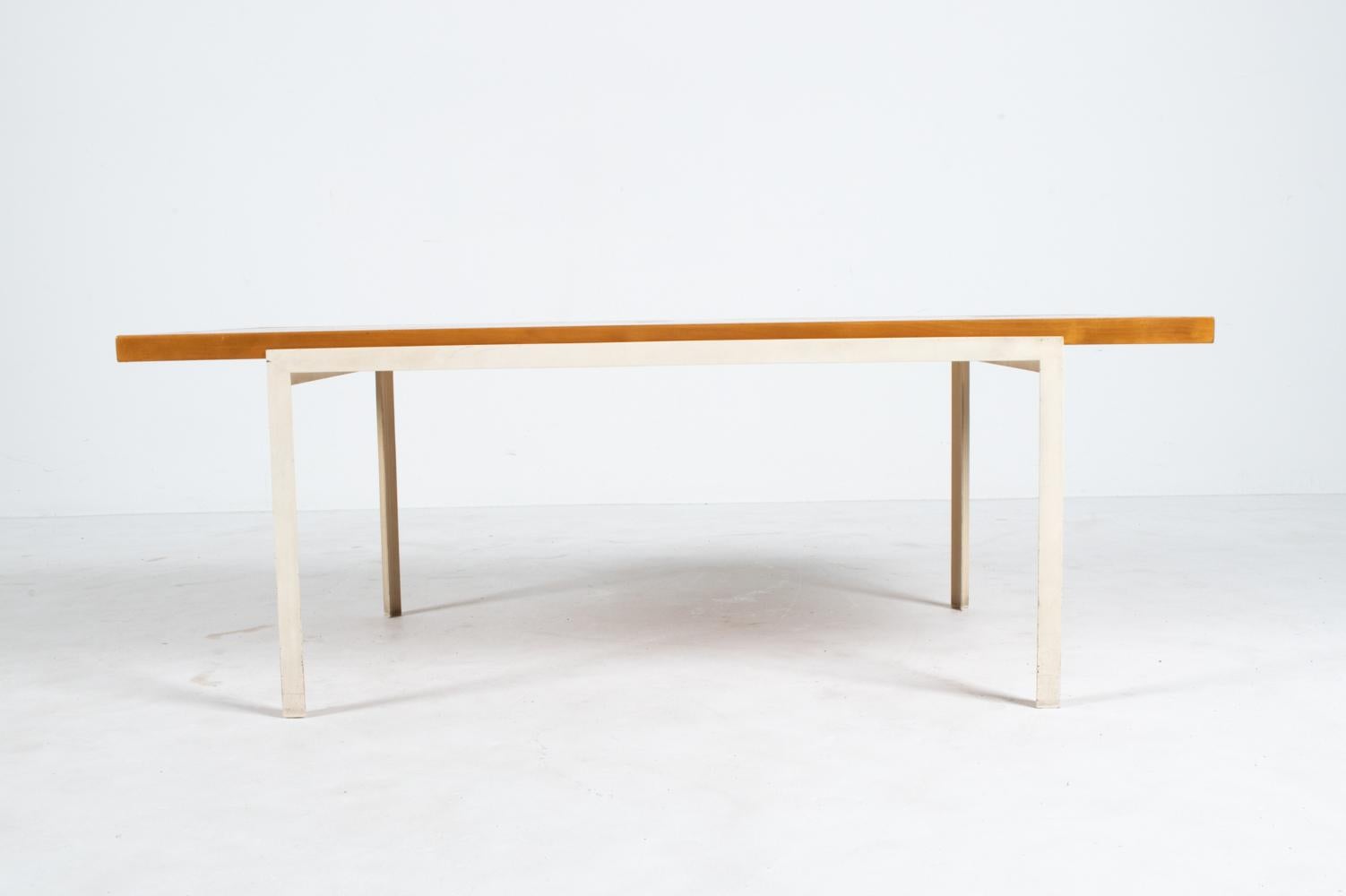 Mid-20th Century Rare Florence Knoll T-Angle Coffee Table in Birch; Knoll International c. 1960's