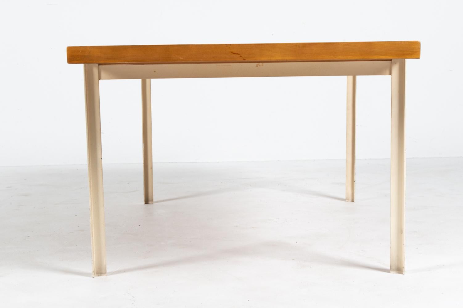 Metal Rare Florence Knoll T-Angle Coffee Table in Birch; Knoll International c. 1960's