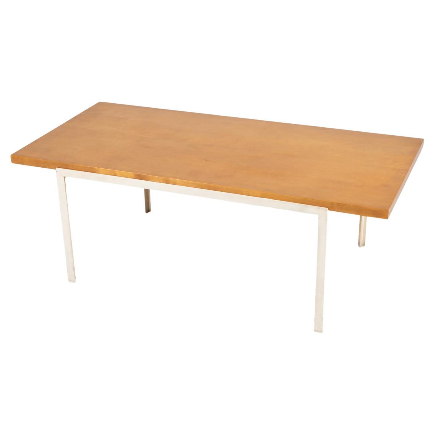 Rare Florence Knoll T-Angle Coffee Table in Birch; Knoll International c. 1960's