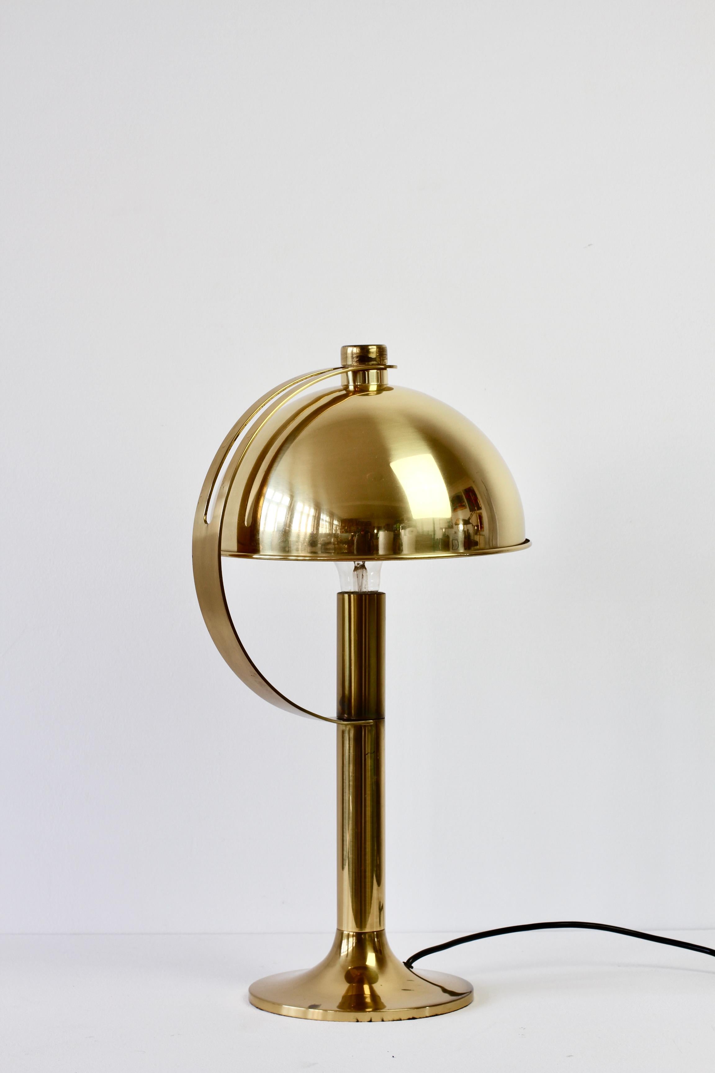 Late 20th Century Rare Florian Schulz Mid-Century Vintage Modernist Brass Adjustable Table Lamp For Sale