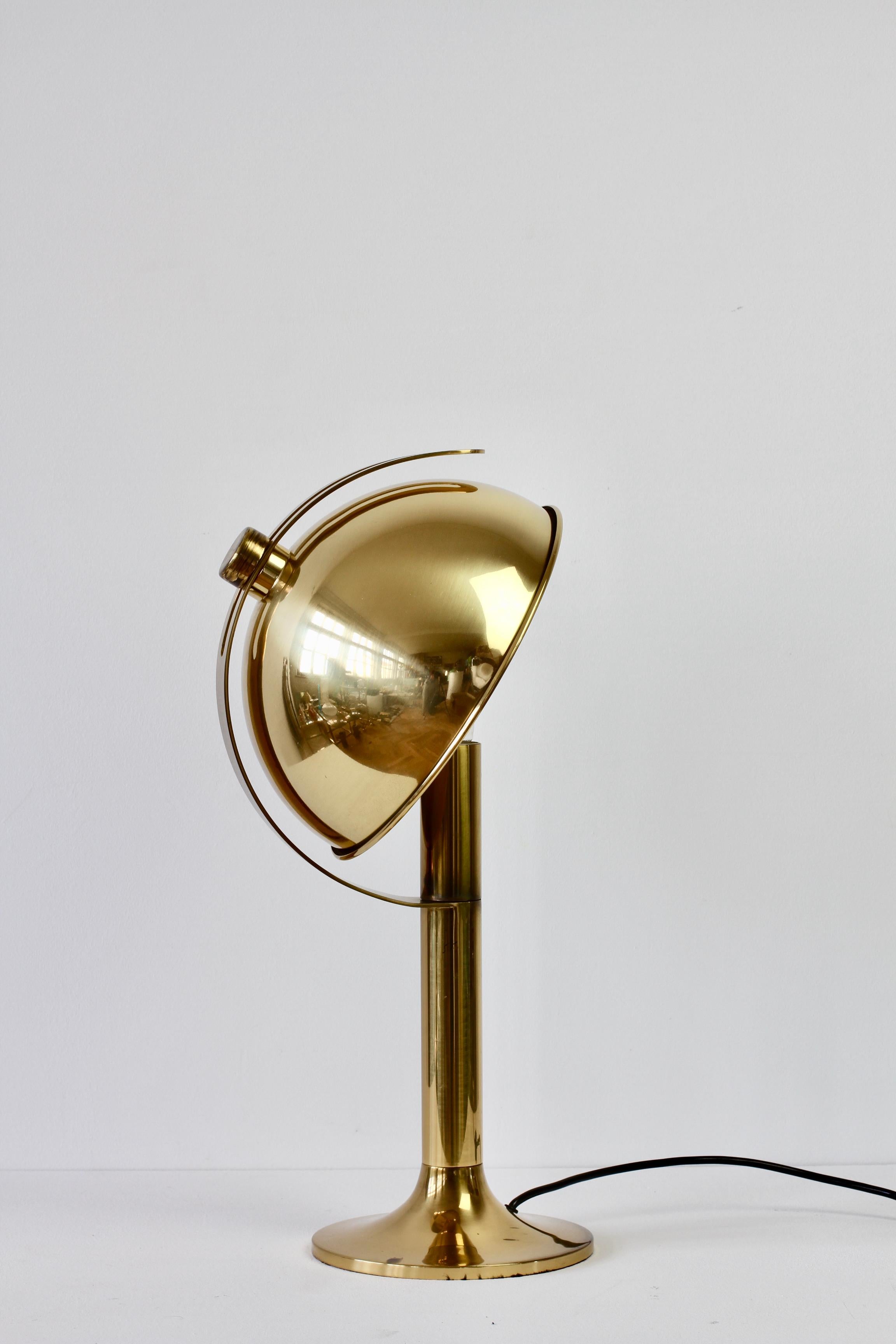 Rare Florian Schulz Mid-Century Vintage Modernist Brass Adjustable Table Lamp For Sale 1