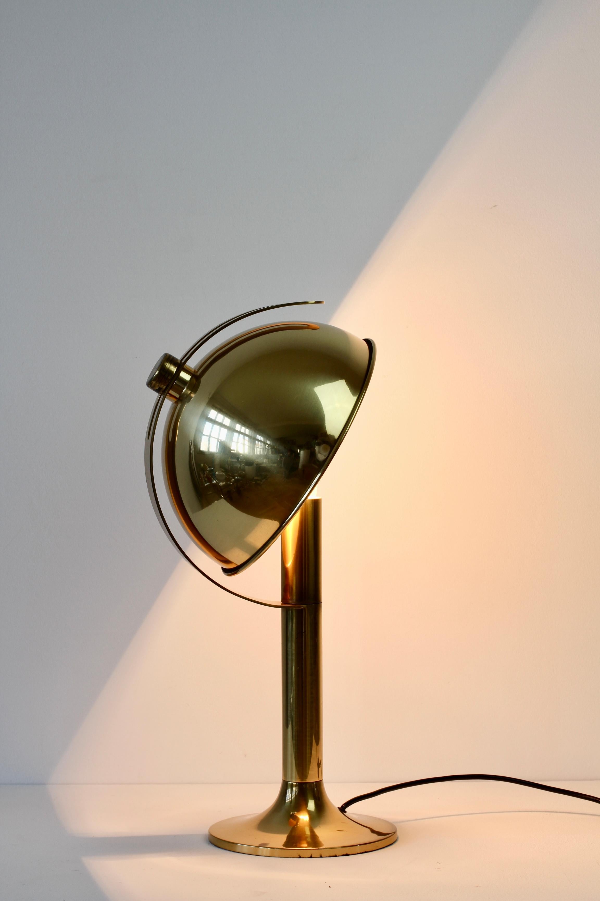 Rare Florian Schulz Mid-Century Vintage Modernist Brass Adjustable Table Lamp For Sale 2