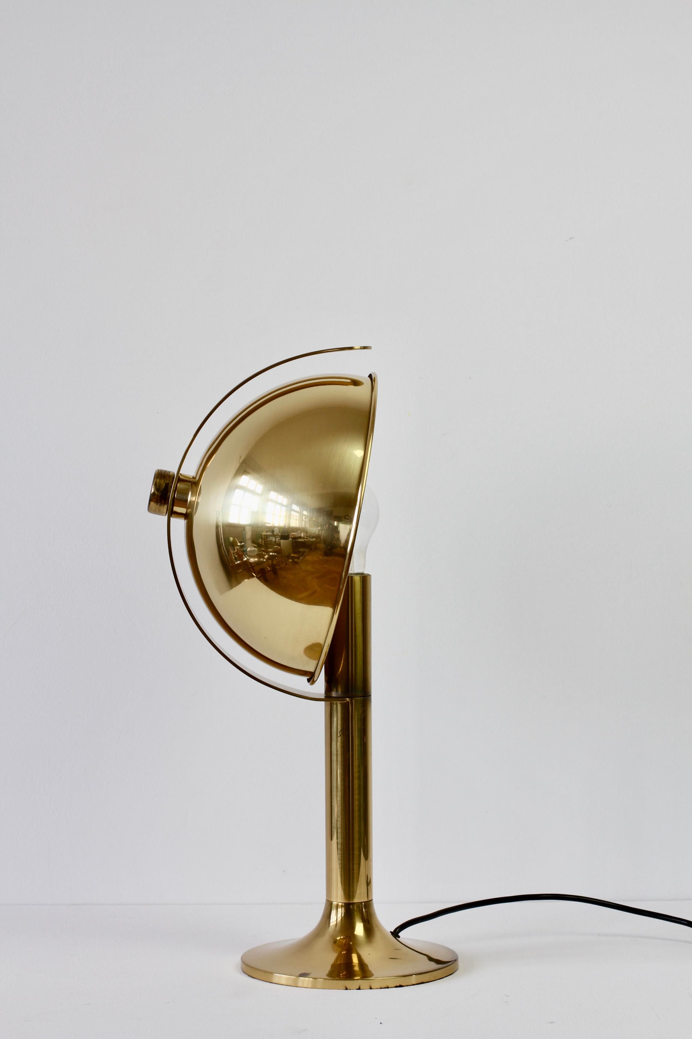Rare Florian Schulz Mid-Century Vintage Modernist Brass Adjustable Table Lamp For Sale 3