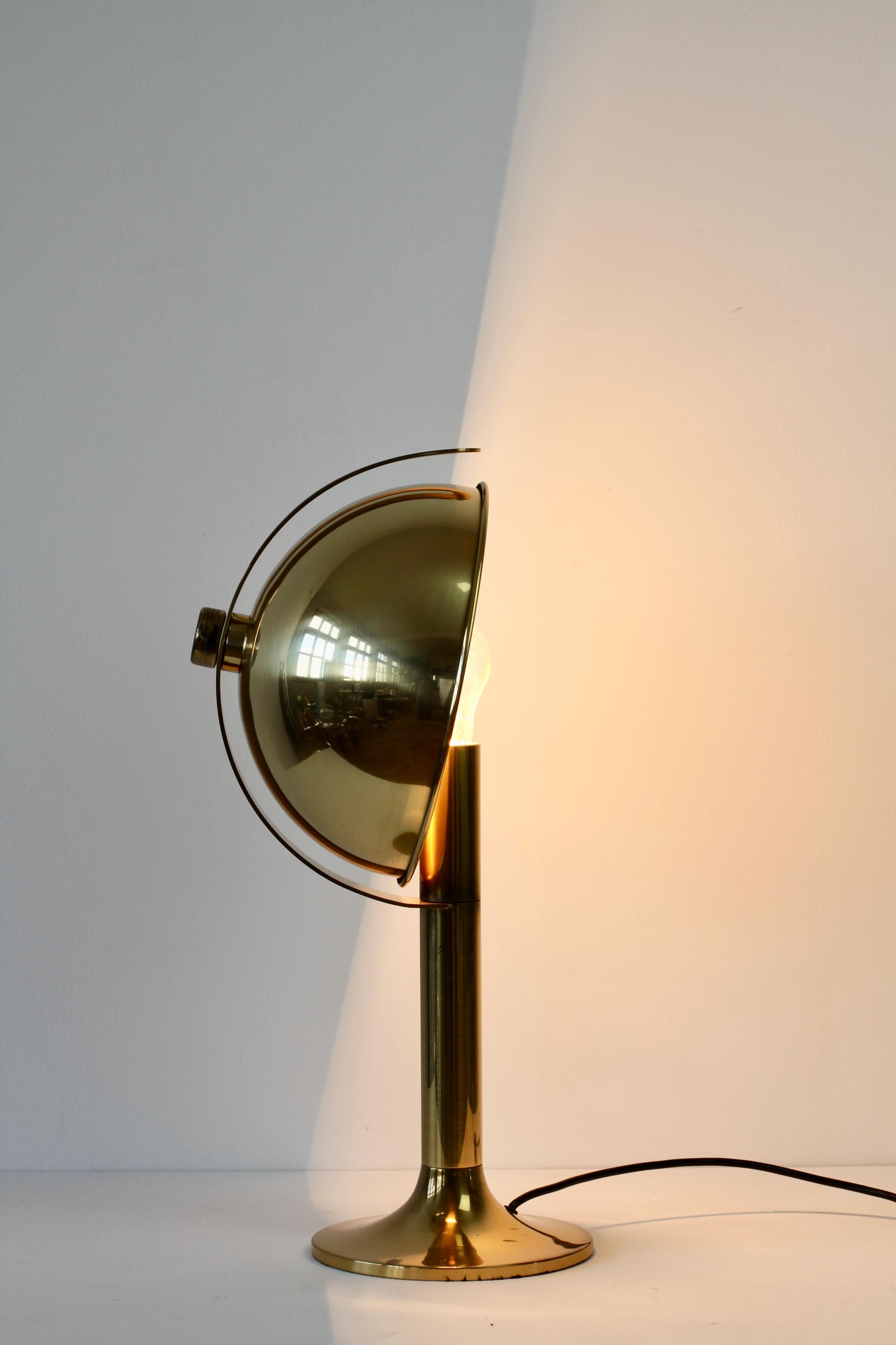Rare Florian Schulz Mid-Century Vintage Modernist Brass Adjustable Table Lamp For Sale 4