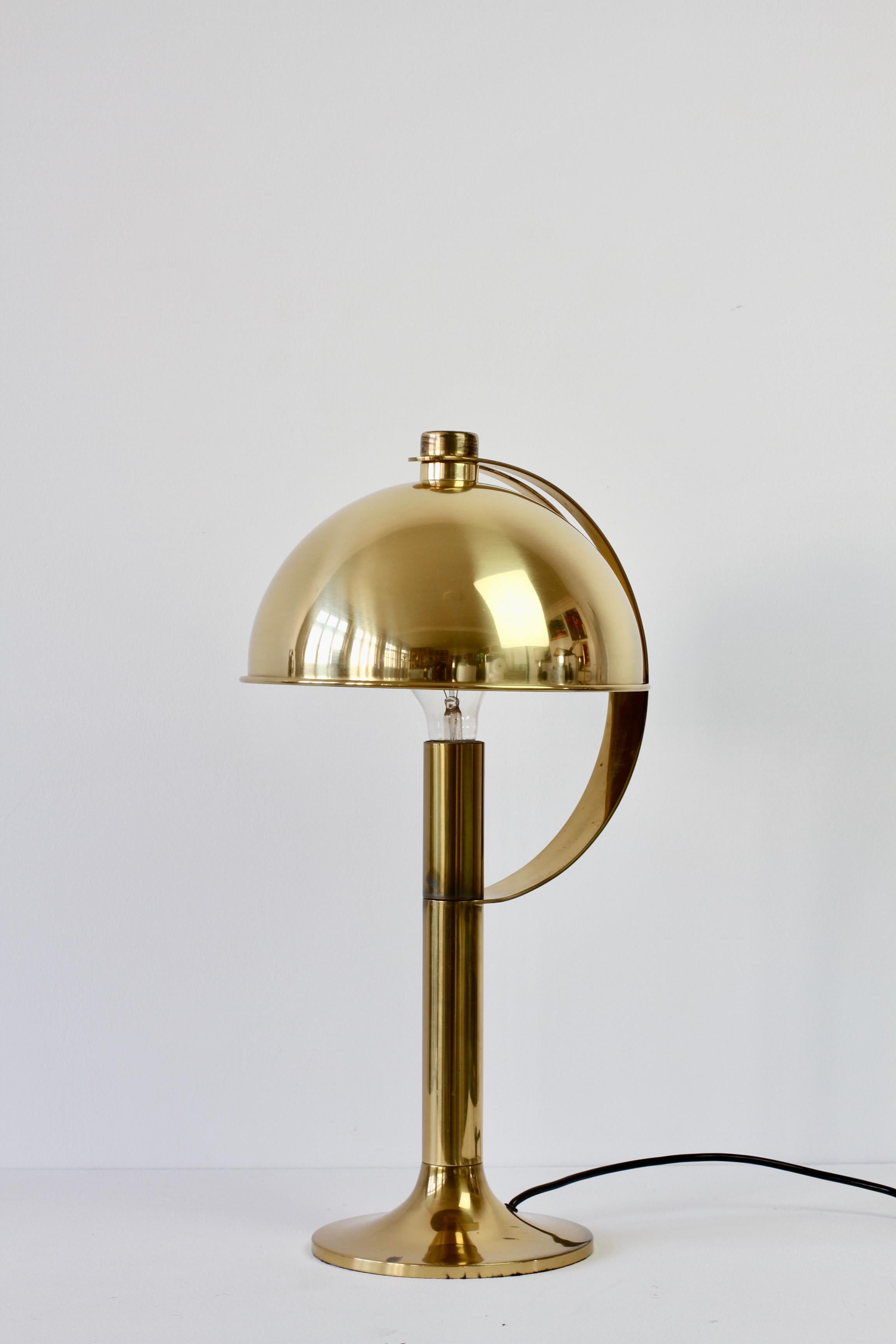 Mid-Century Modern Rare Florian Schulz Mid-Century Vintage Modernist Brass Adjustable Table Lamp For Sale