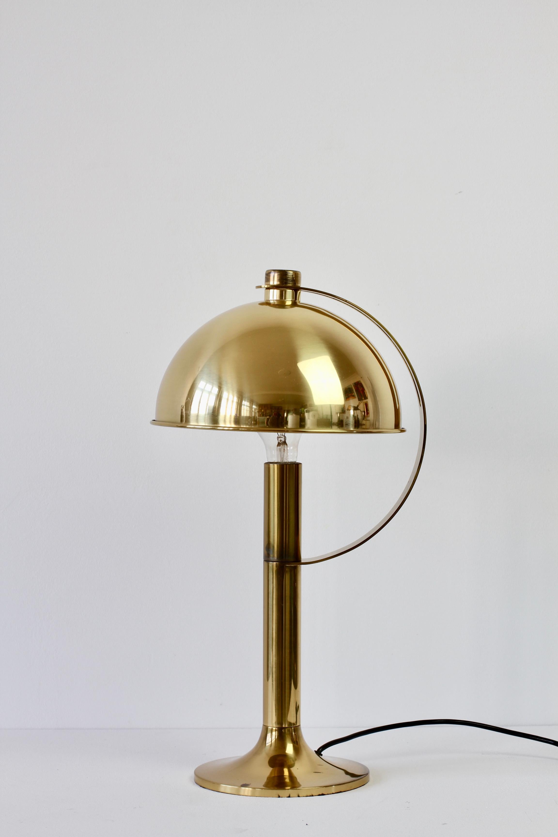 German Rare Florian Schulz Mid-Century Vintage Modernist Brass Adjustable Table Lamp For Sale