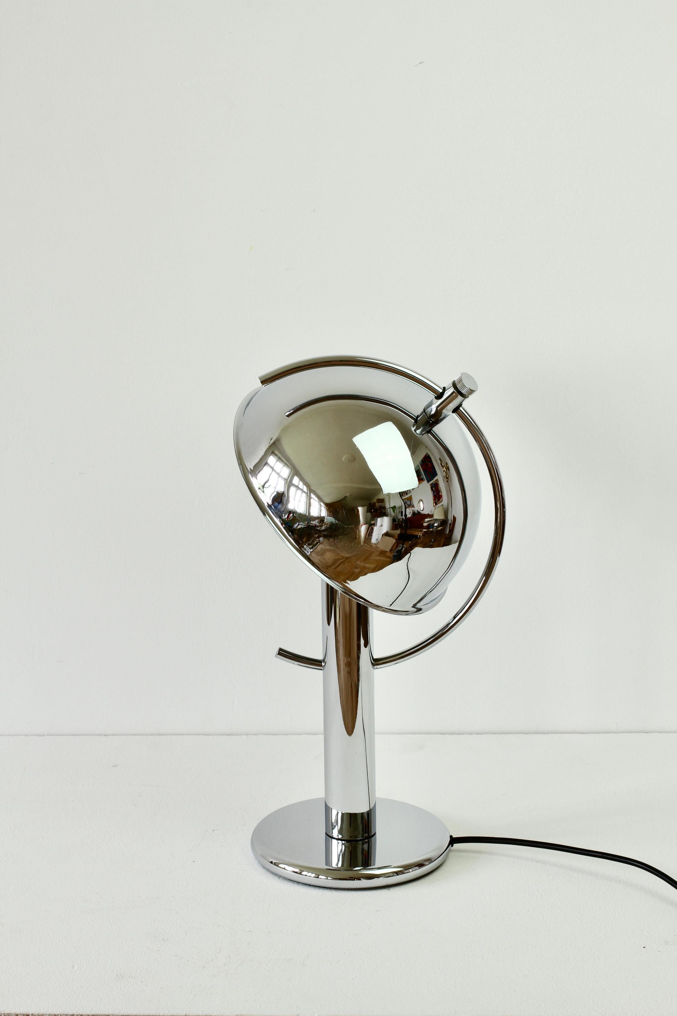Rare Florian Schulz Mid-Century Vintage Modernist Chrome Adjustable Table Lamp For Sale 5