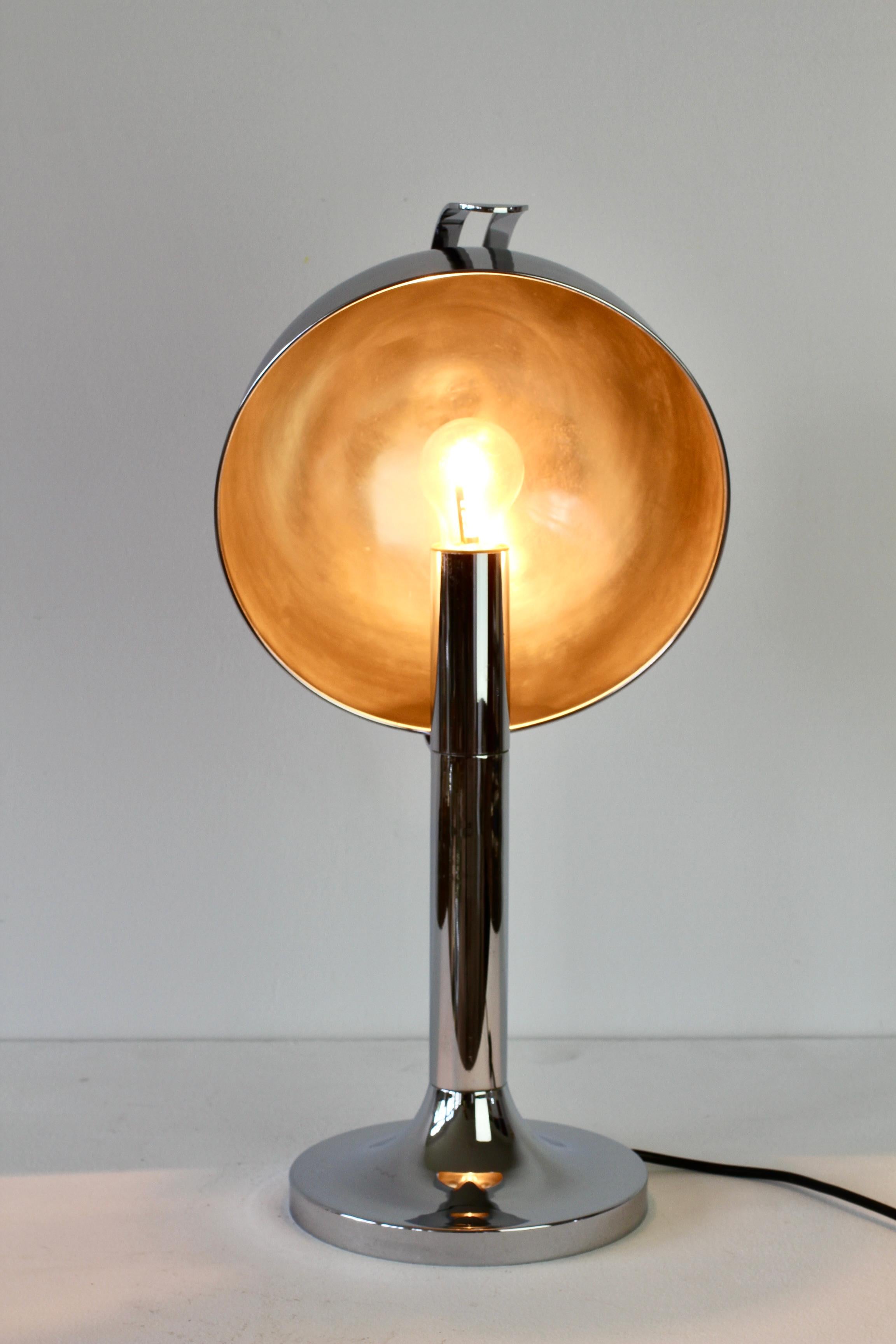 Rare Florian Schulz Mid-Century Vintage Modernist Chrome Adjustable Table Lamp For Sale 6