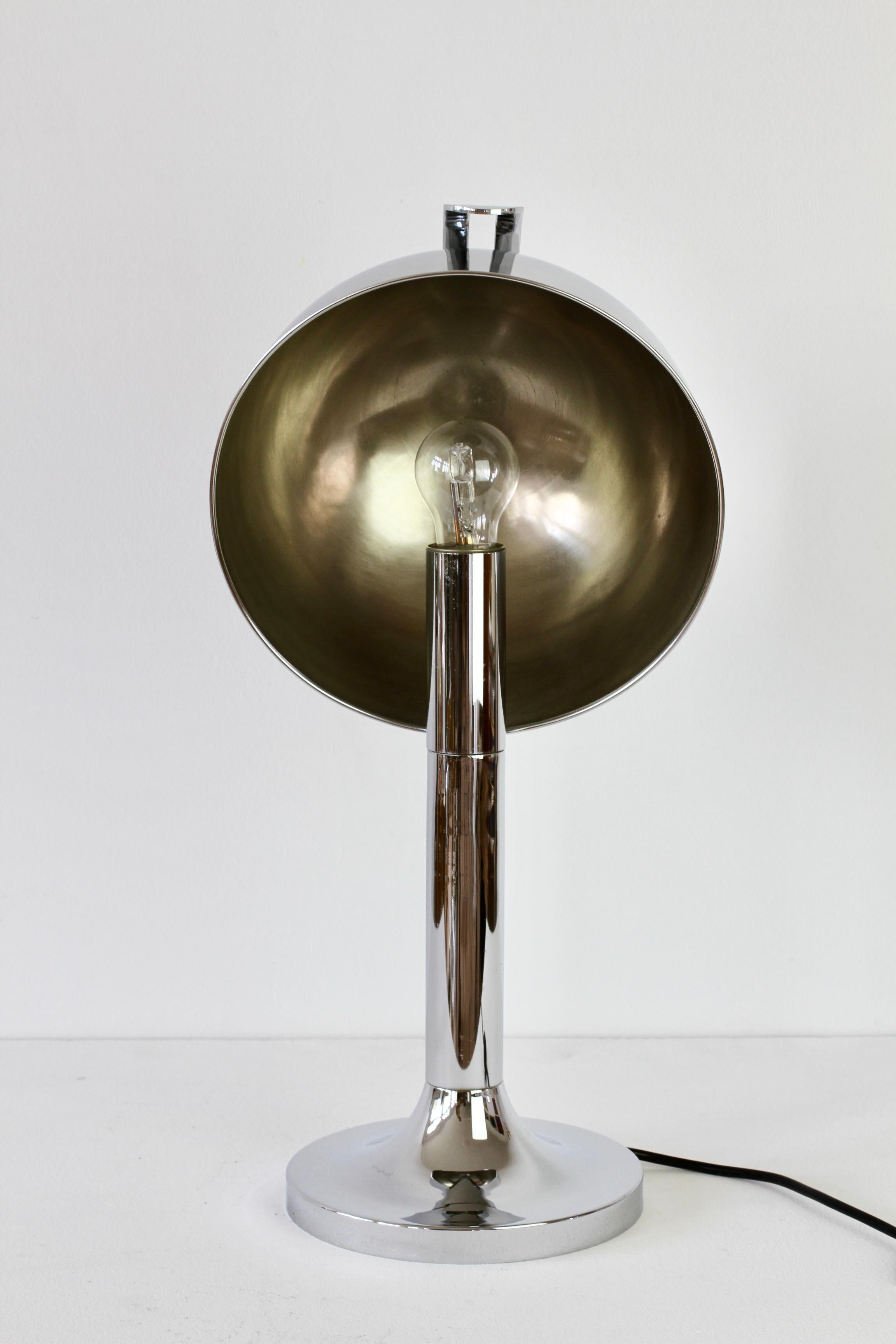 Rare Florian Schulz Mid-Century Vintage Modernist Chrome Adjustable Table Lamp For Sale 9